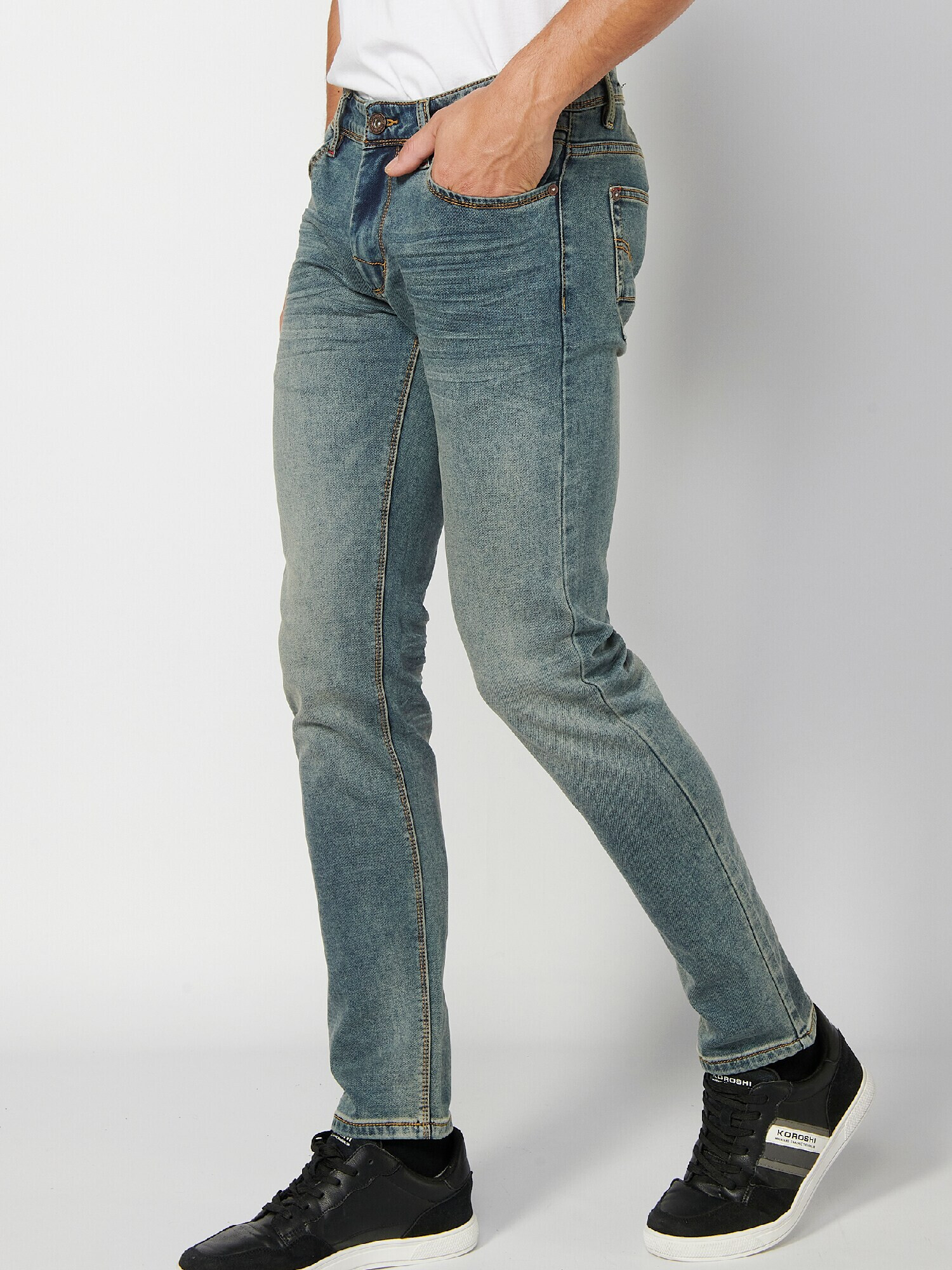 KOROSHI Jeans albastru deschis - Pled.ro