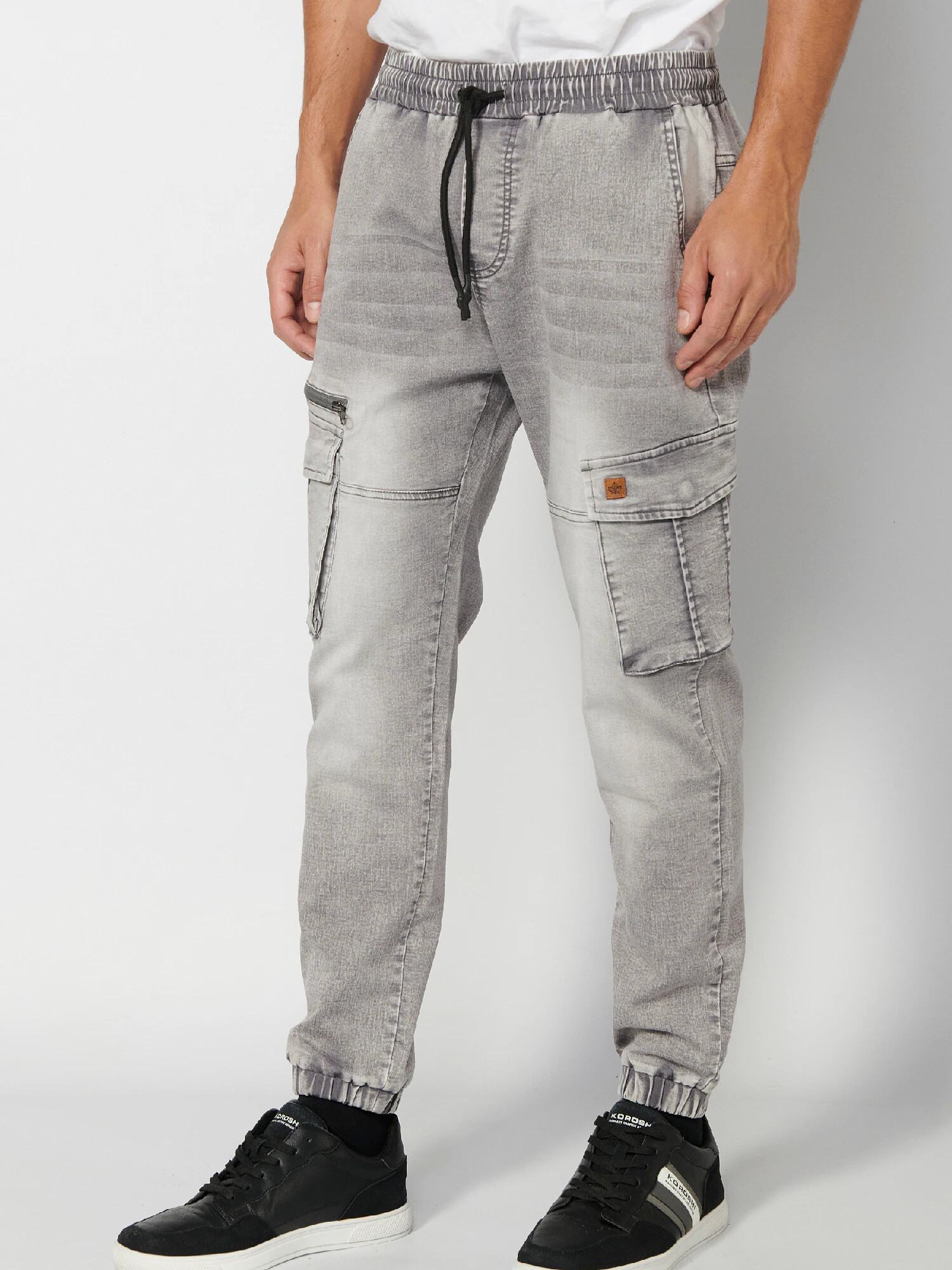 KOROSHI Pantaloni cu buzunare gri denim - Pled.ro