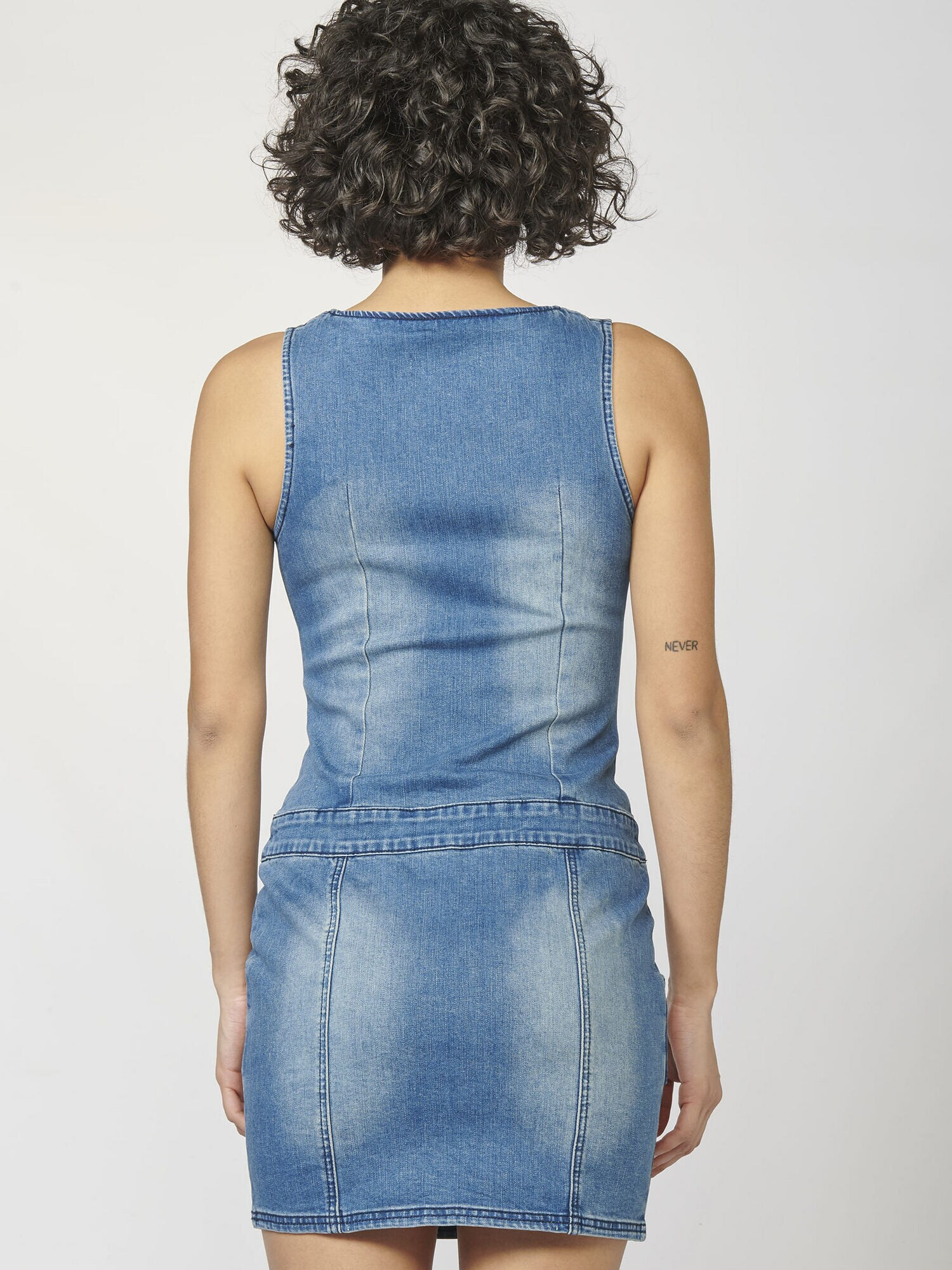 KOROSHI Rochie albastru denim / gri argintiu - Pled.ro