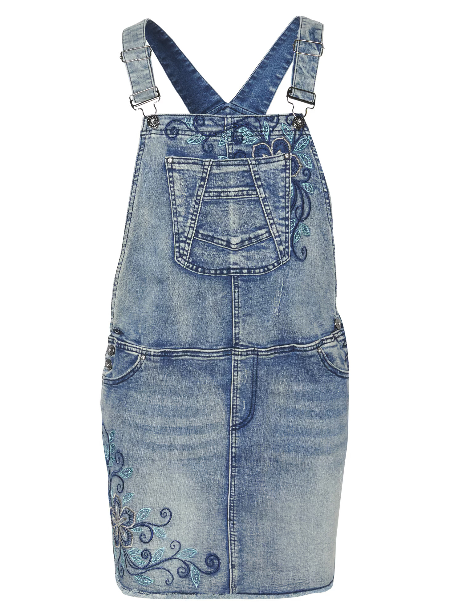 KOROSHI Salopetă rochie scurtă bleumarin / albastru denim / albastru deschis - Pled.ro