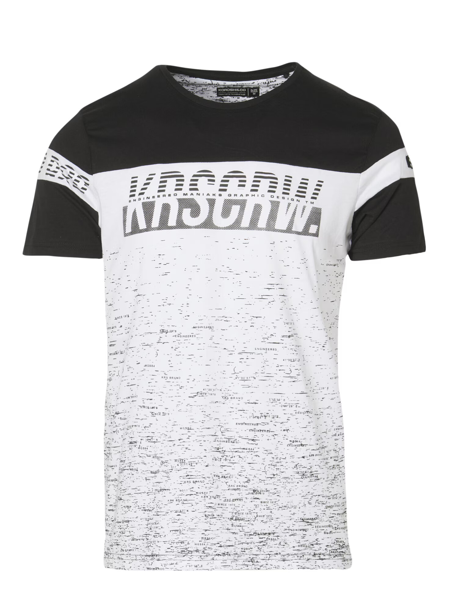 KOROSHI Tricou negru / alb - Pled.ro