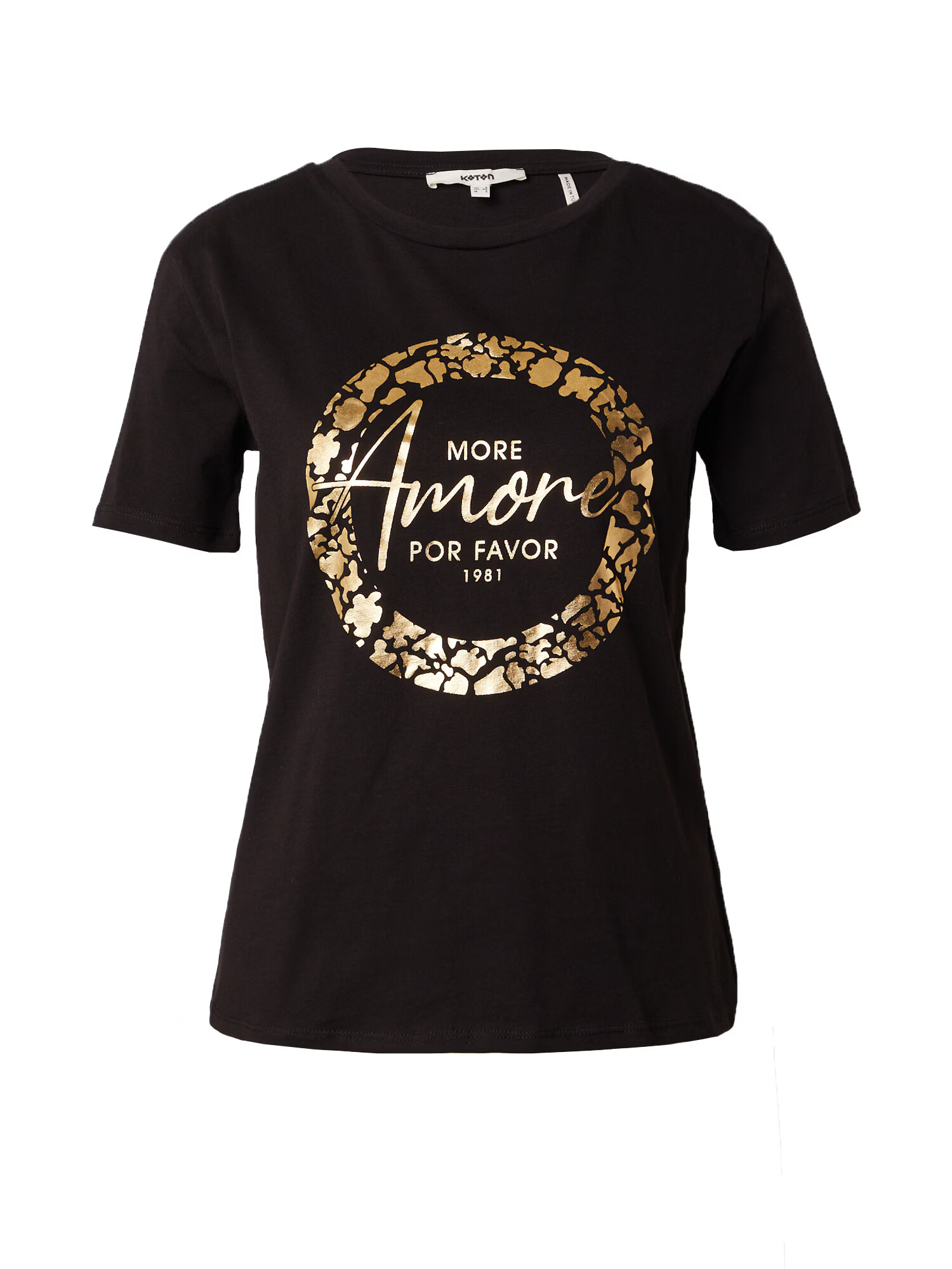 Koton Tricou auriu / negru - Pled.ro