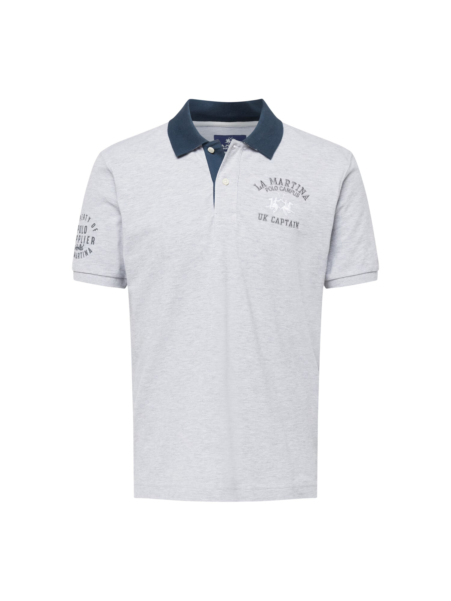 La Martina Tricou bleumarin / gri deschis / alb - Pled.ro