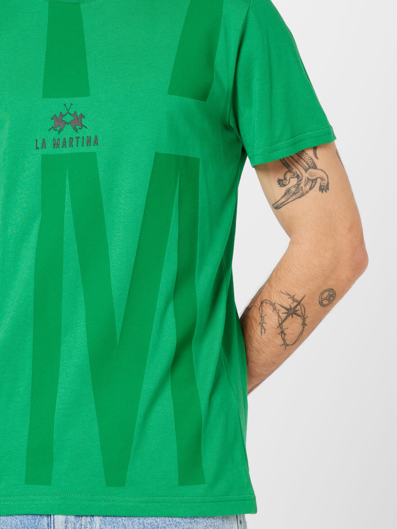 La Martina Tricou gri închis / verde / verde măr / verde închis - Pled.ro