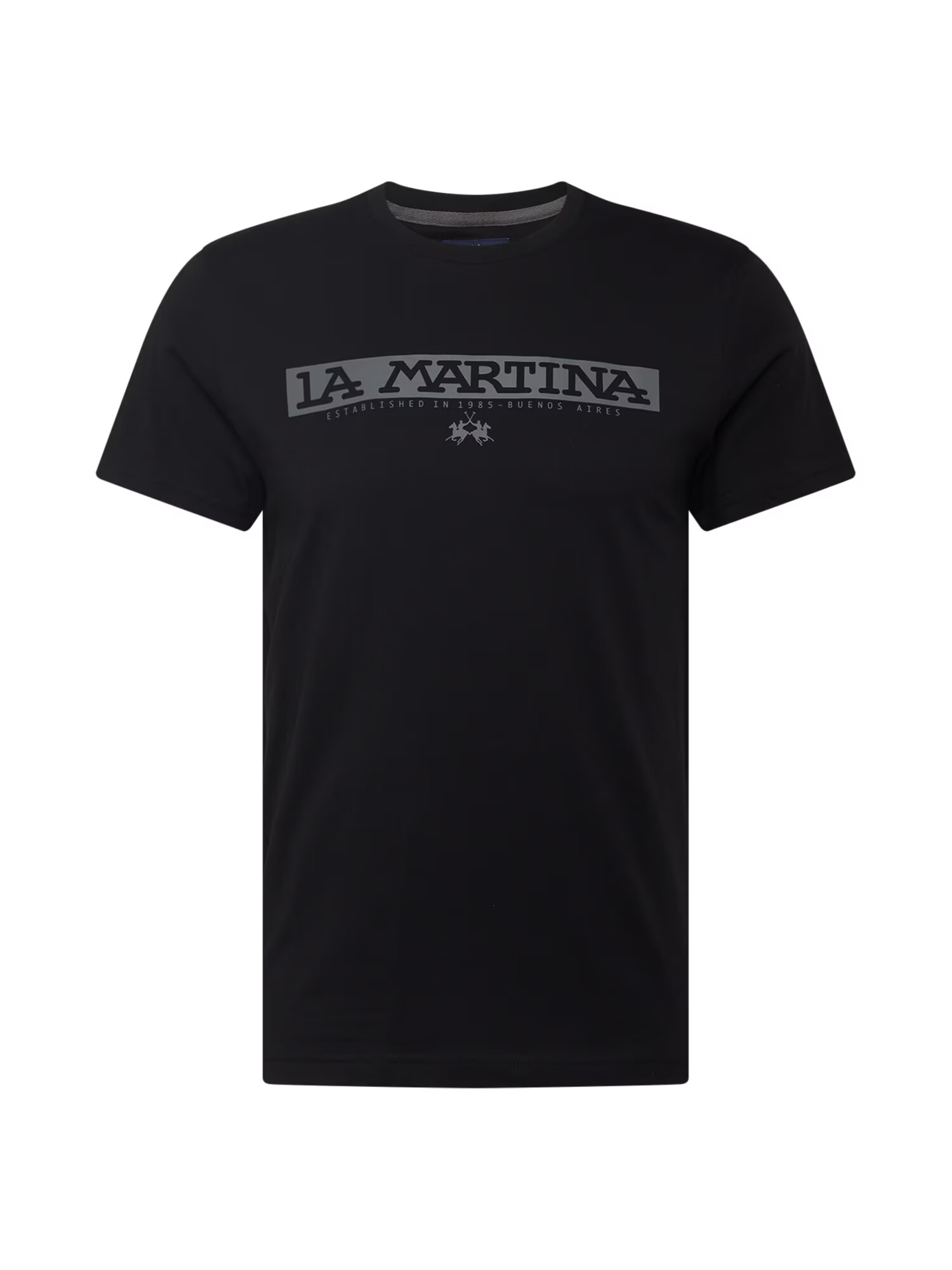 La Martina Tricou gri / negru - Pled.ro