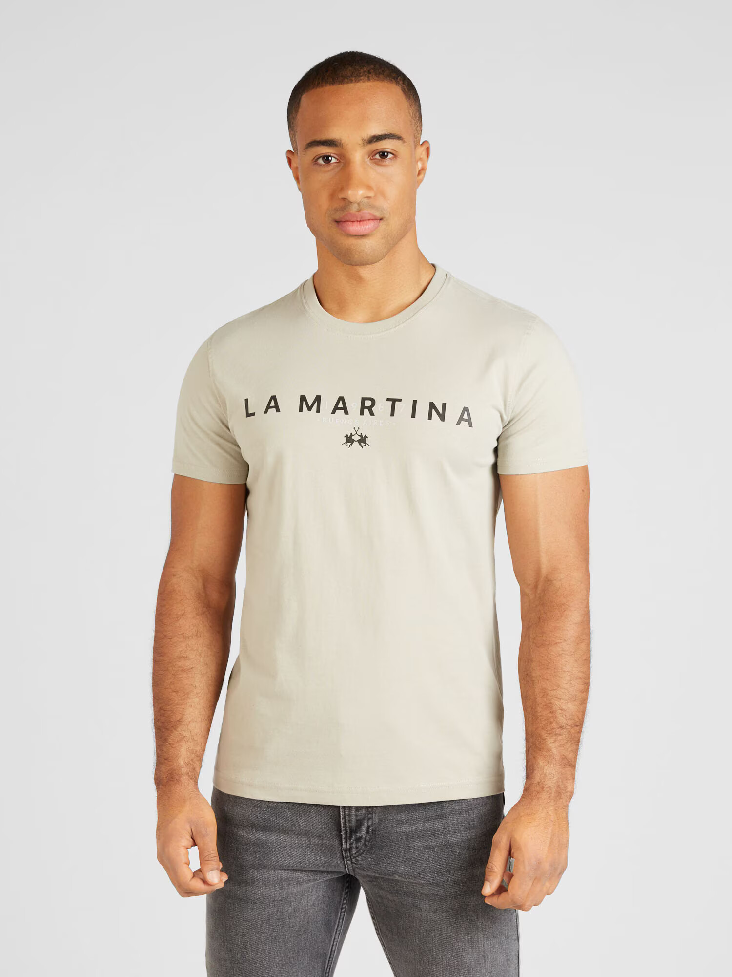 La Martina Tricou maro / grej / alb - Pled.ro