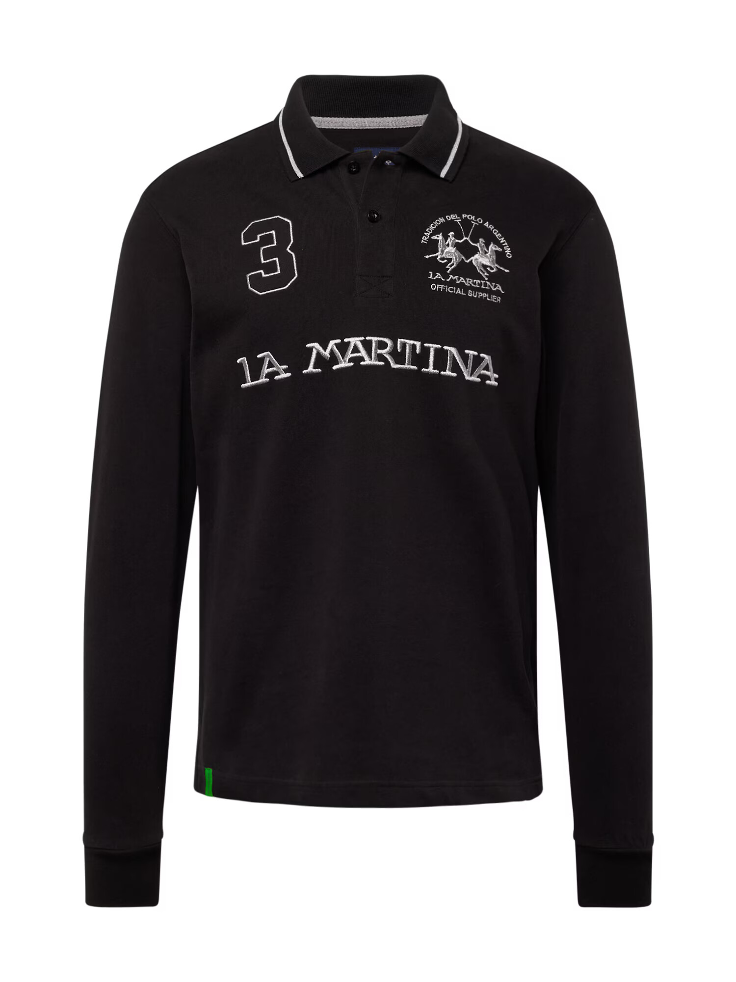 La Martina Tricou negru / alb murdar - Pled.ro