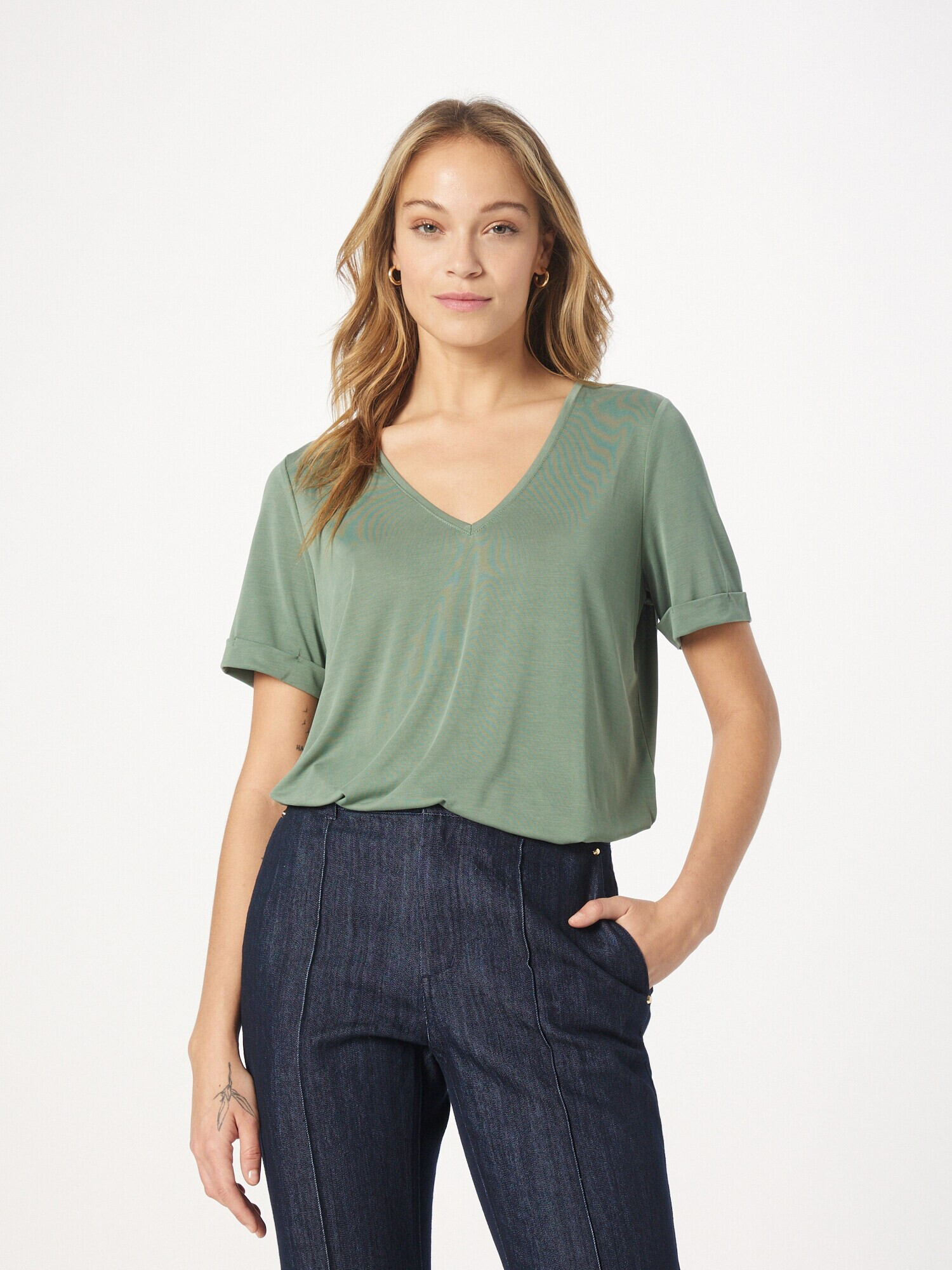 LA STRADA UNICA Tricou 'LILLIE' verde închis - Pled.ro