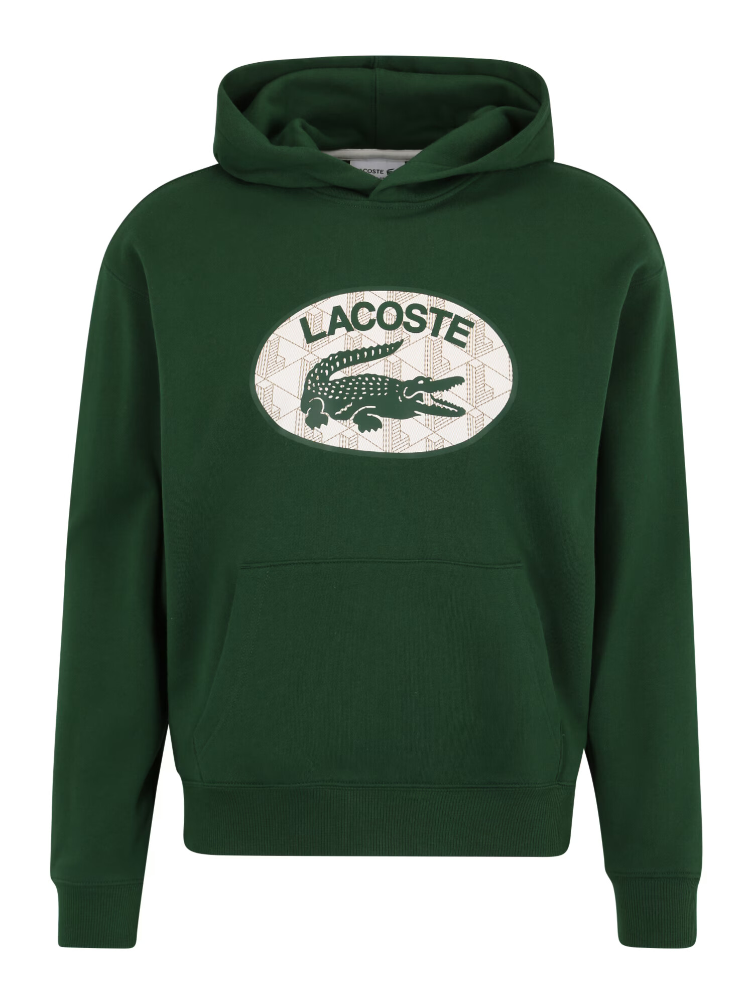 LACOSTE Bluză de molton gri taupe / verde închis / alb - Pled.ro