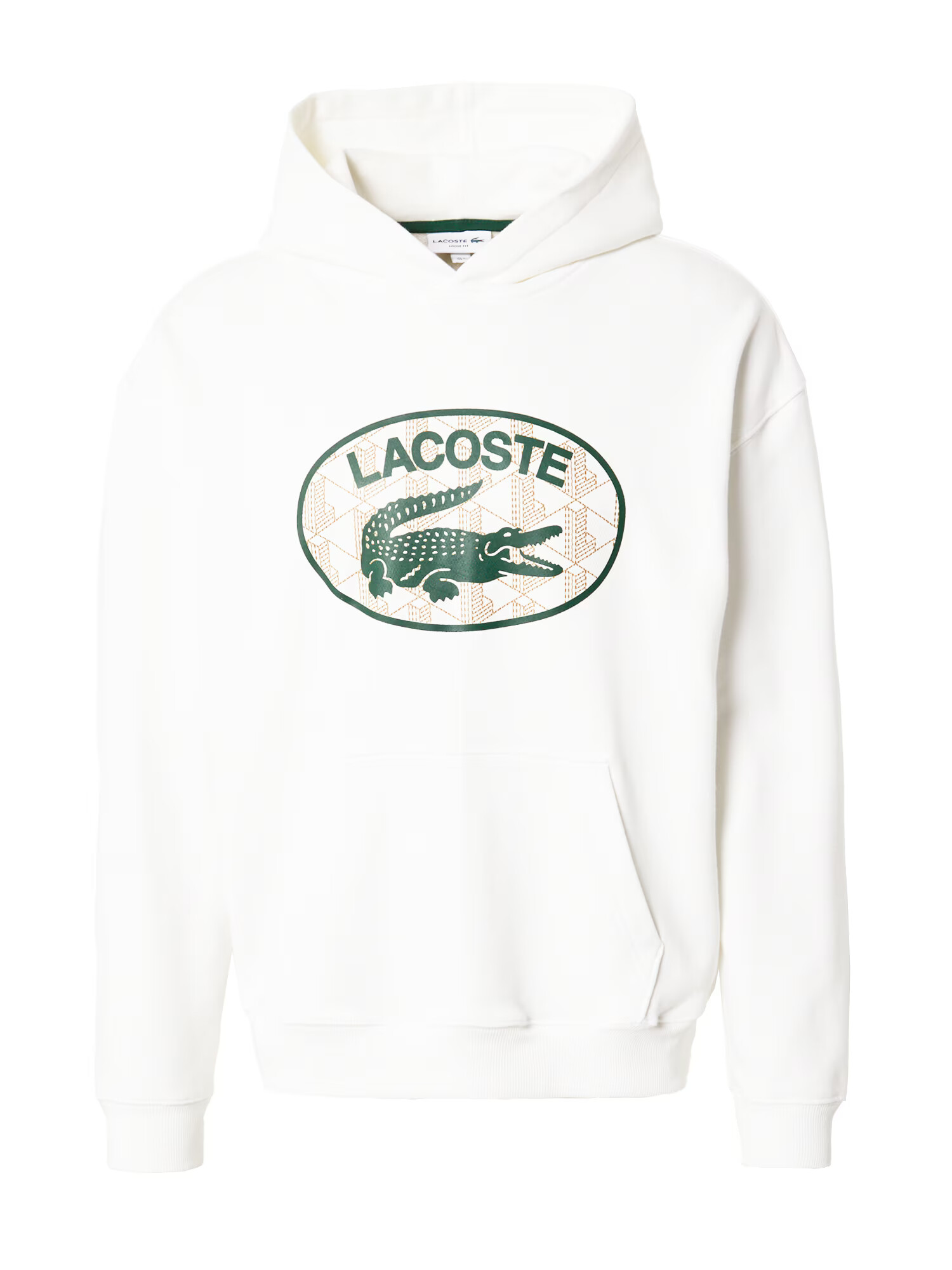 LACOSTE Bluză de molton verde închis / alb - Pled.ro