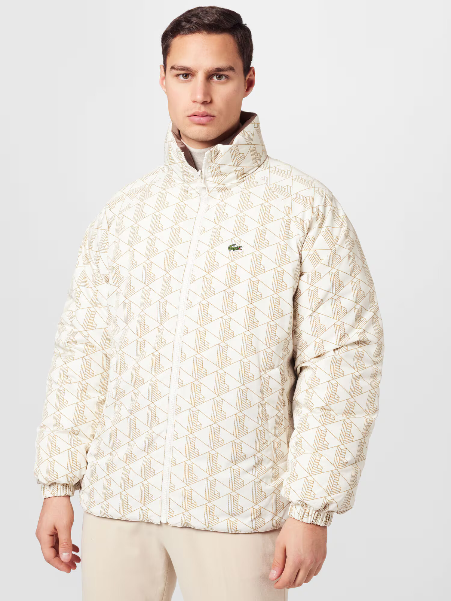 LACOSTE Geacă de iarnă crem / șamoa / verde iarbă - Pled.ro