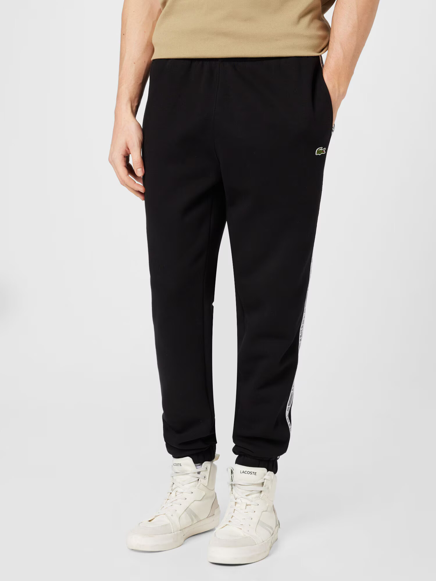 LACOSTE Pantaloni roșu / negru / alb - Pled.ro