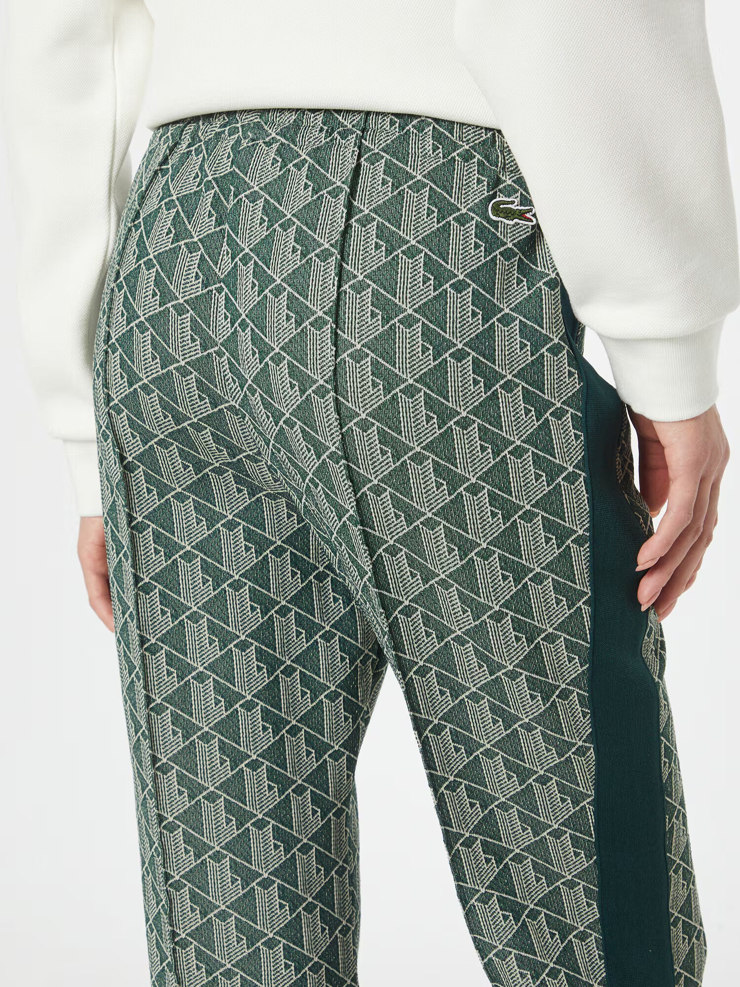 LACOSTE Pantaloni crem / verde închis - Pled.ro