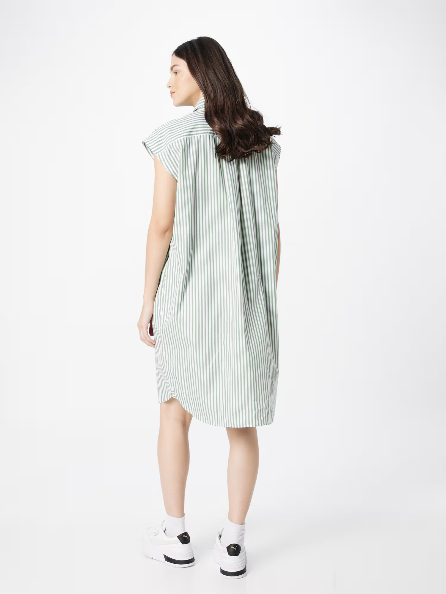 LACOSTE Rochie tip bluză verde pastel / alb - Pled.ro