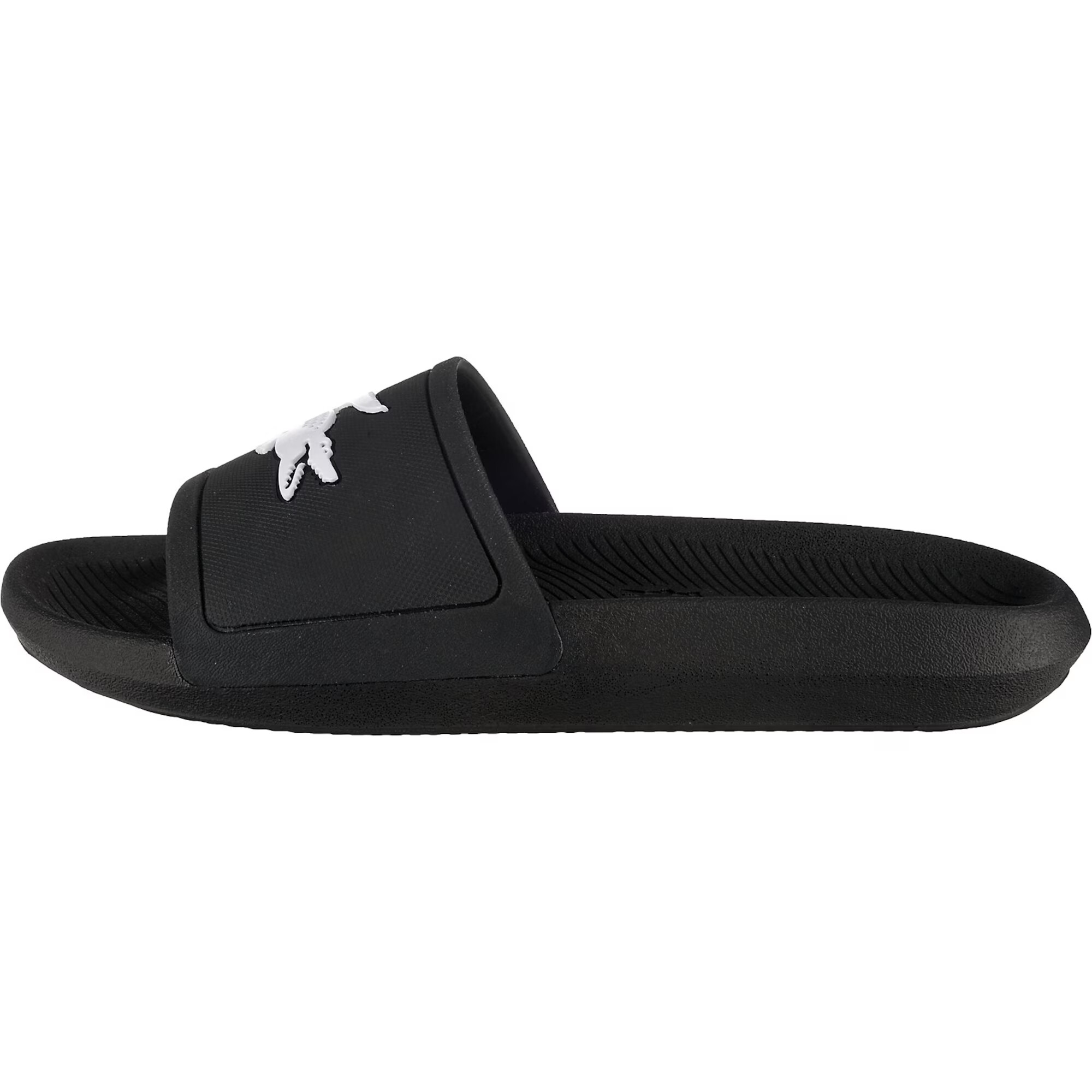 LACOSTE Saboți 'Croco Slide' negru / alb - Pled.ro