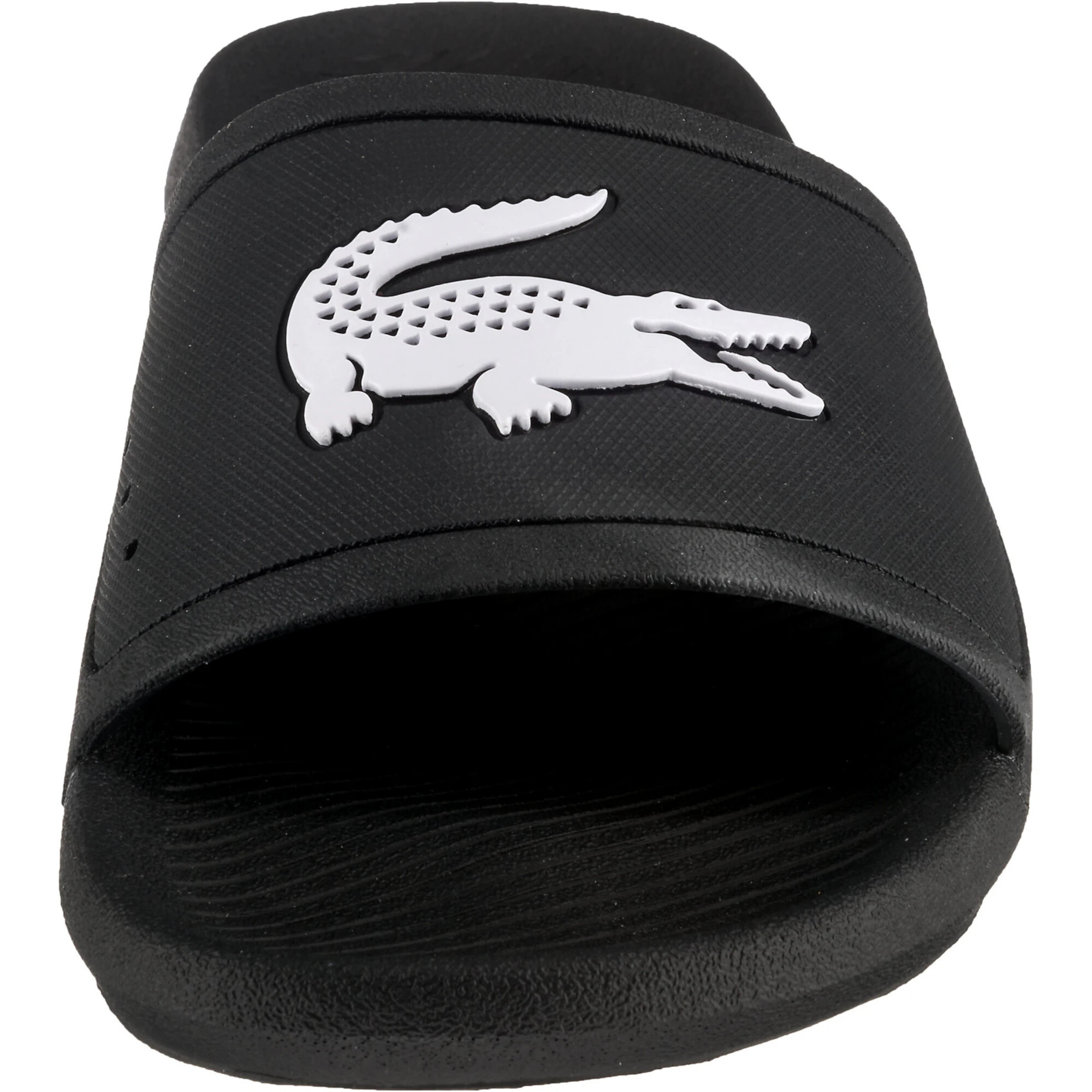 LACOSTE Saboți 'Croco Slide' negru / alb - Pled.ro