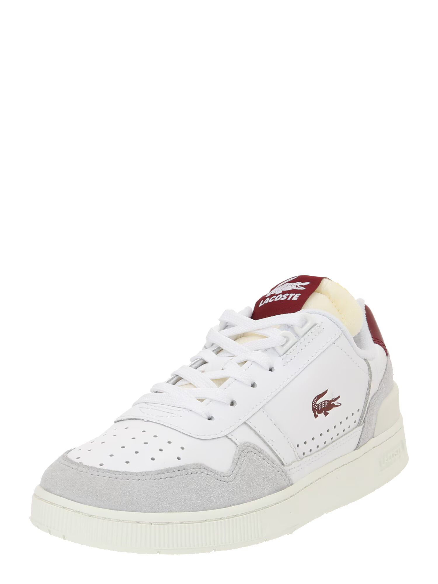 LACOSTE Sneaker low 'T-CLIP 223 5 SFA' gri deschis / roșu burgundy / alb - Pled.ro