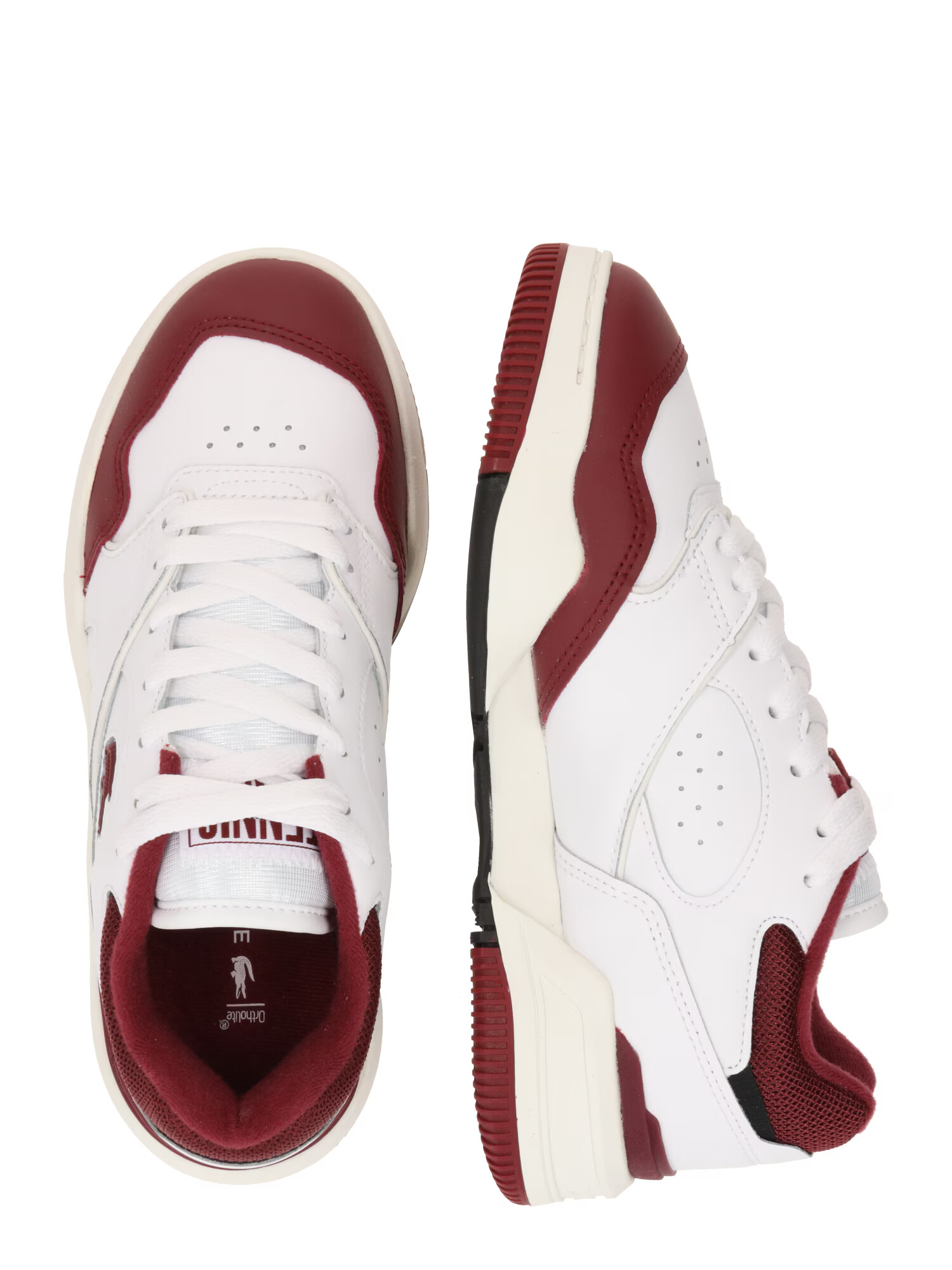 LACOSTE Sneaker low 'LINESHOT' roșu burgundy / alb - Pled.ro