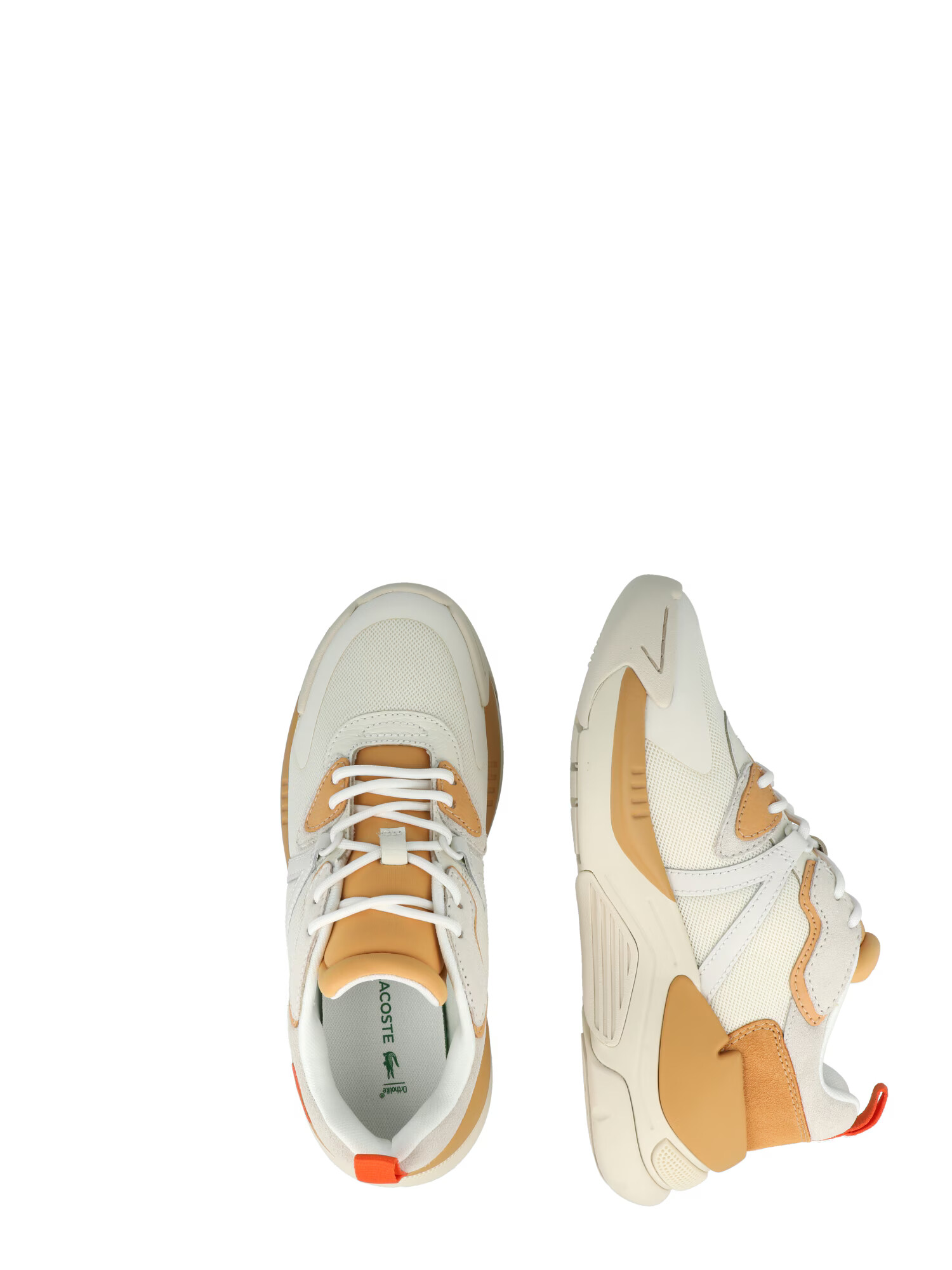 LACOSTE Sneaker low maro coniac / portocaliu caisă / alb natural - Pled.ro