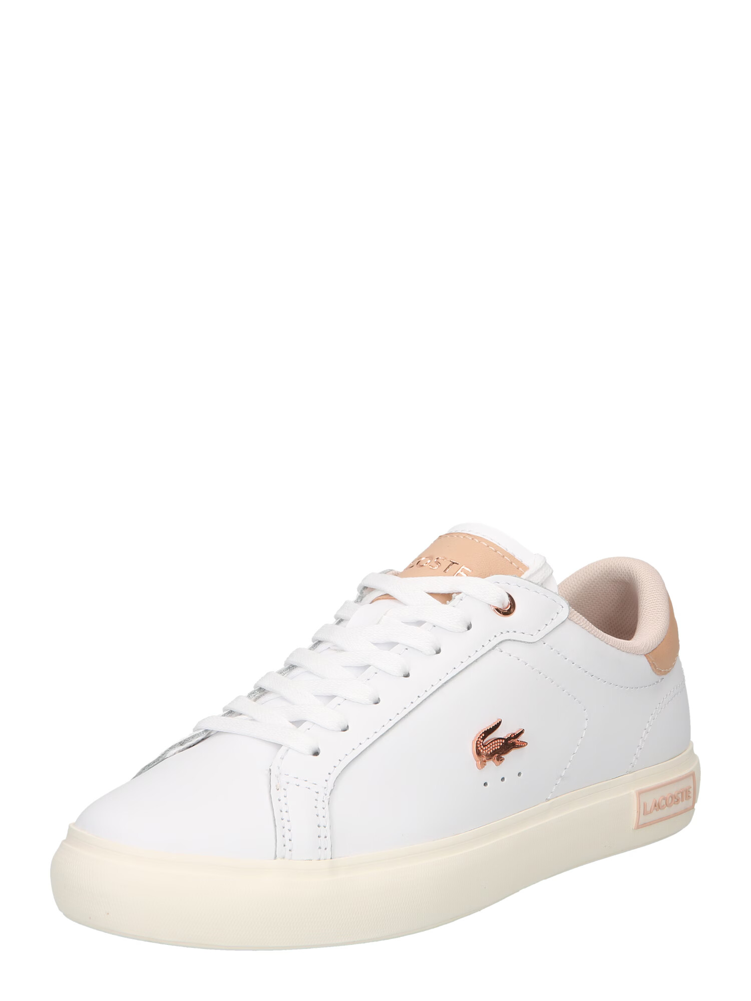 LACOSTE Sneaker low 'Powercourt' maro cappuccino / alb - Pled.ro