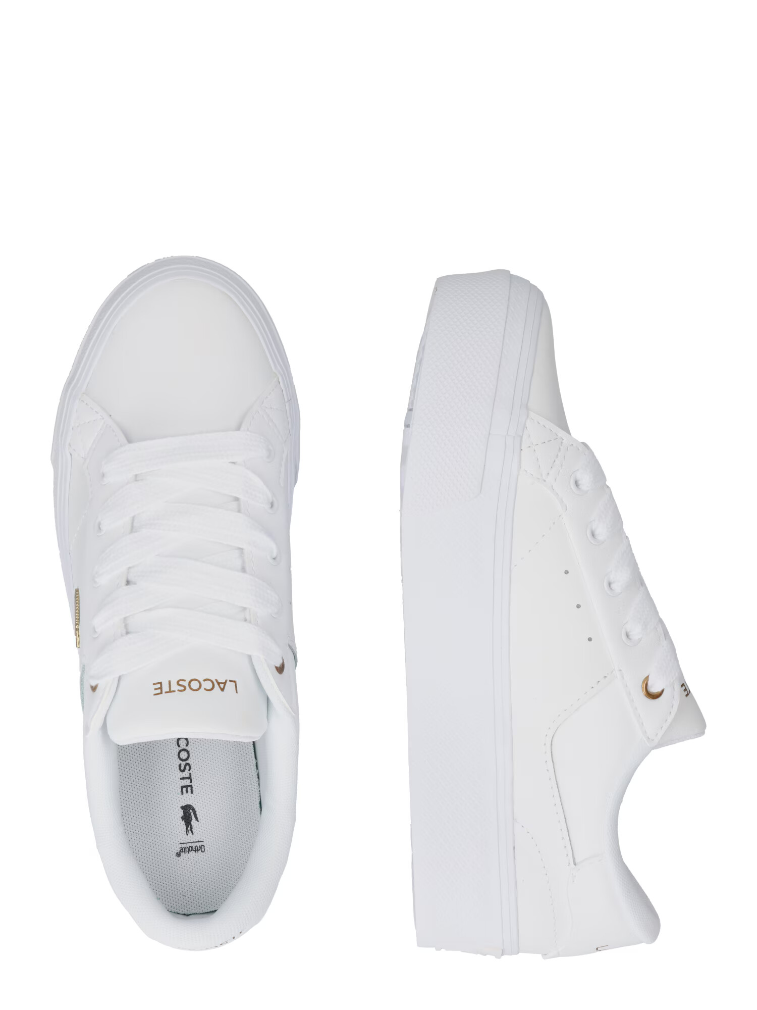 LACOSTE Sneaker low 'Vulcanized' auriu / alb - Pled.ro