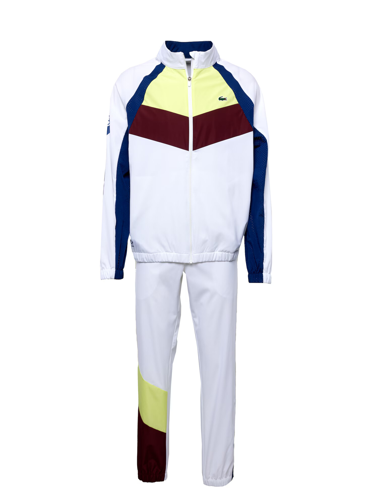 Lacoste Sport Costum de trening albastru / galben lămâie / roșu burgundy / alb - Pled.ro