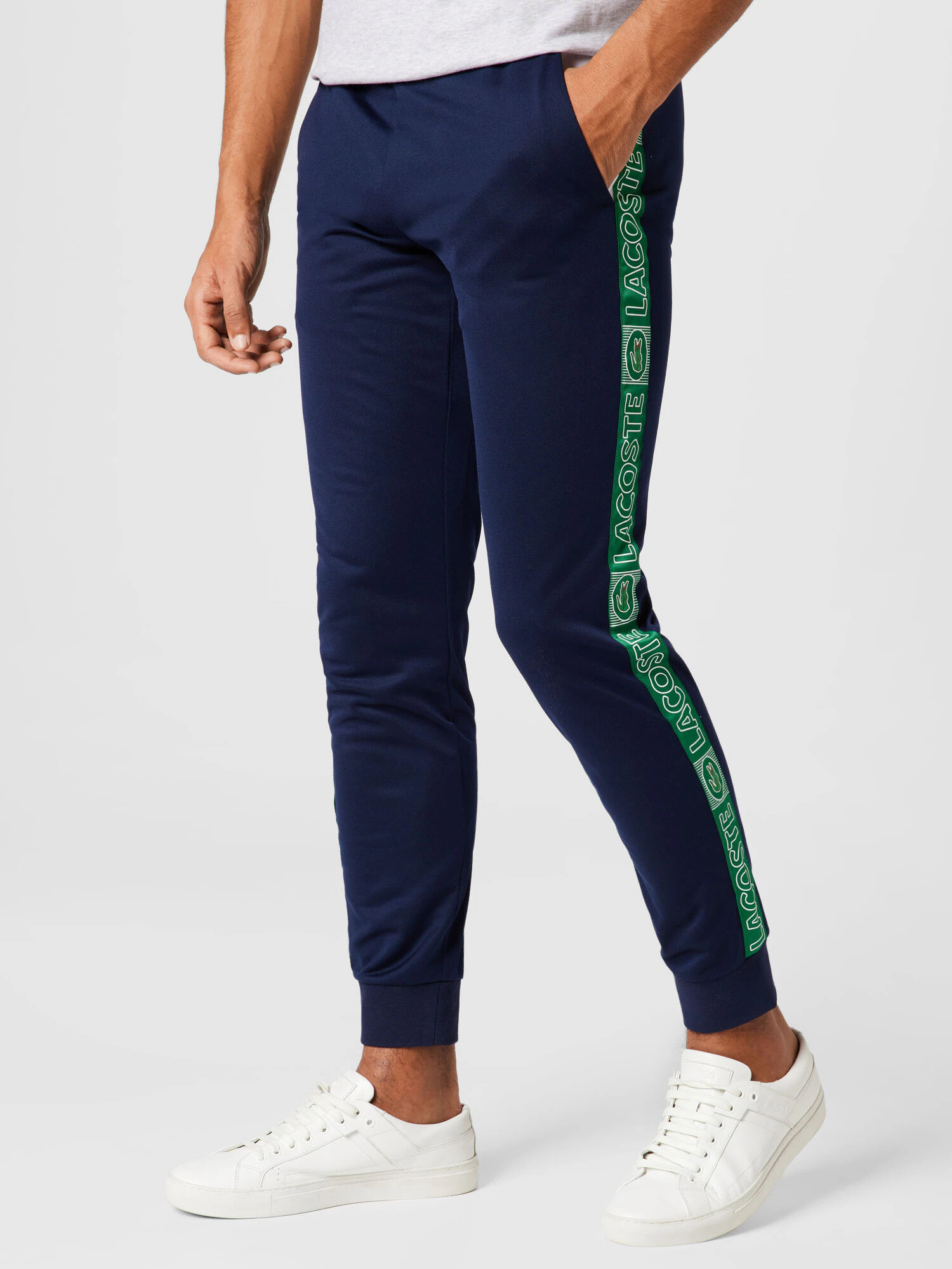 Lacoste Sport Pantaloni sport albastru noapte / verde iarbă / roșu / alb - Pled.ro