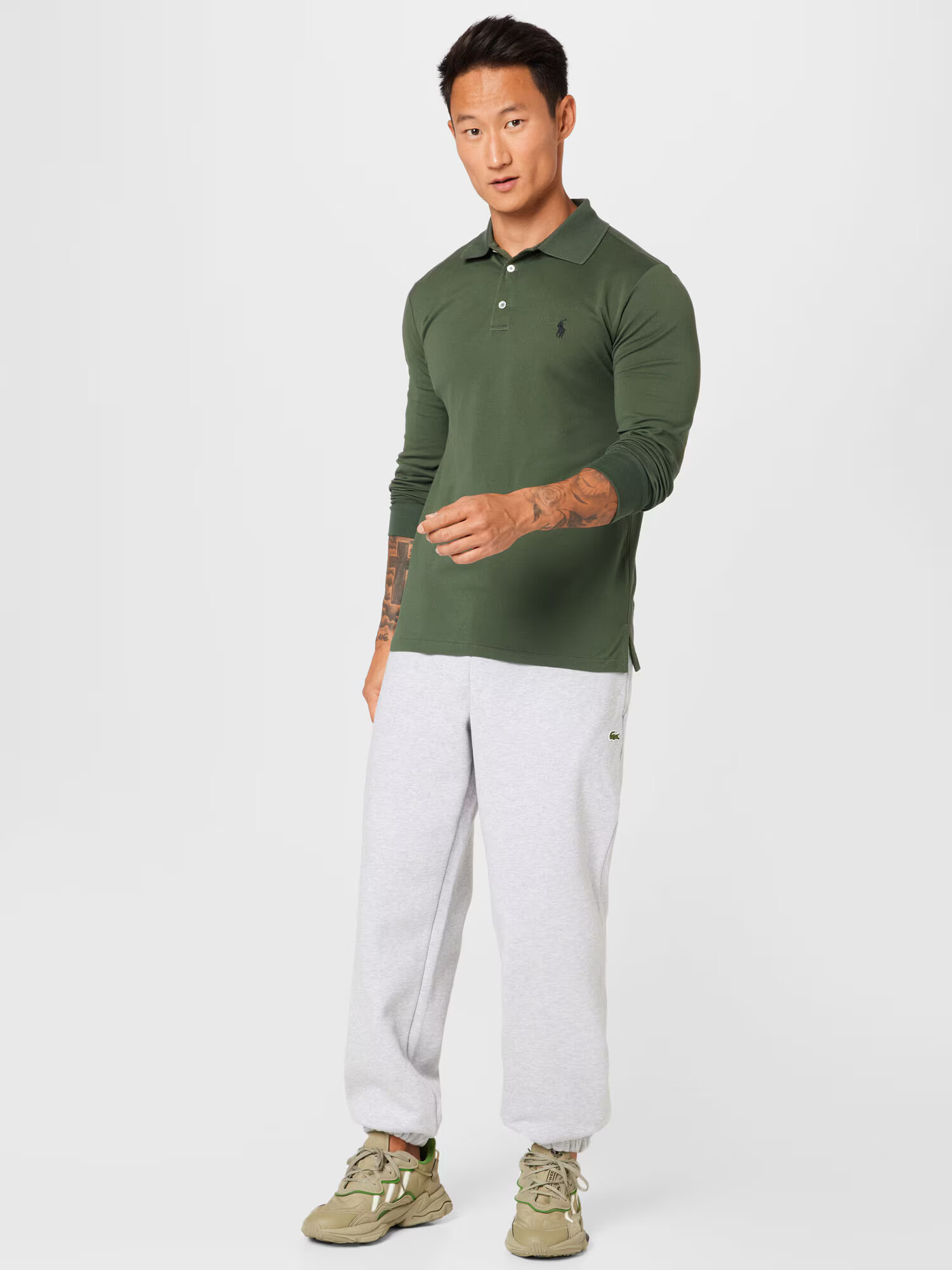 Lacoste Sport Pantaloni sport gri argintiu / verde - Pled.ro