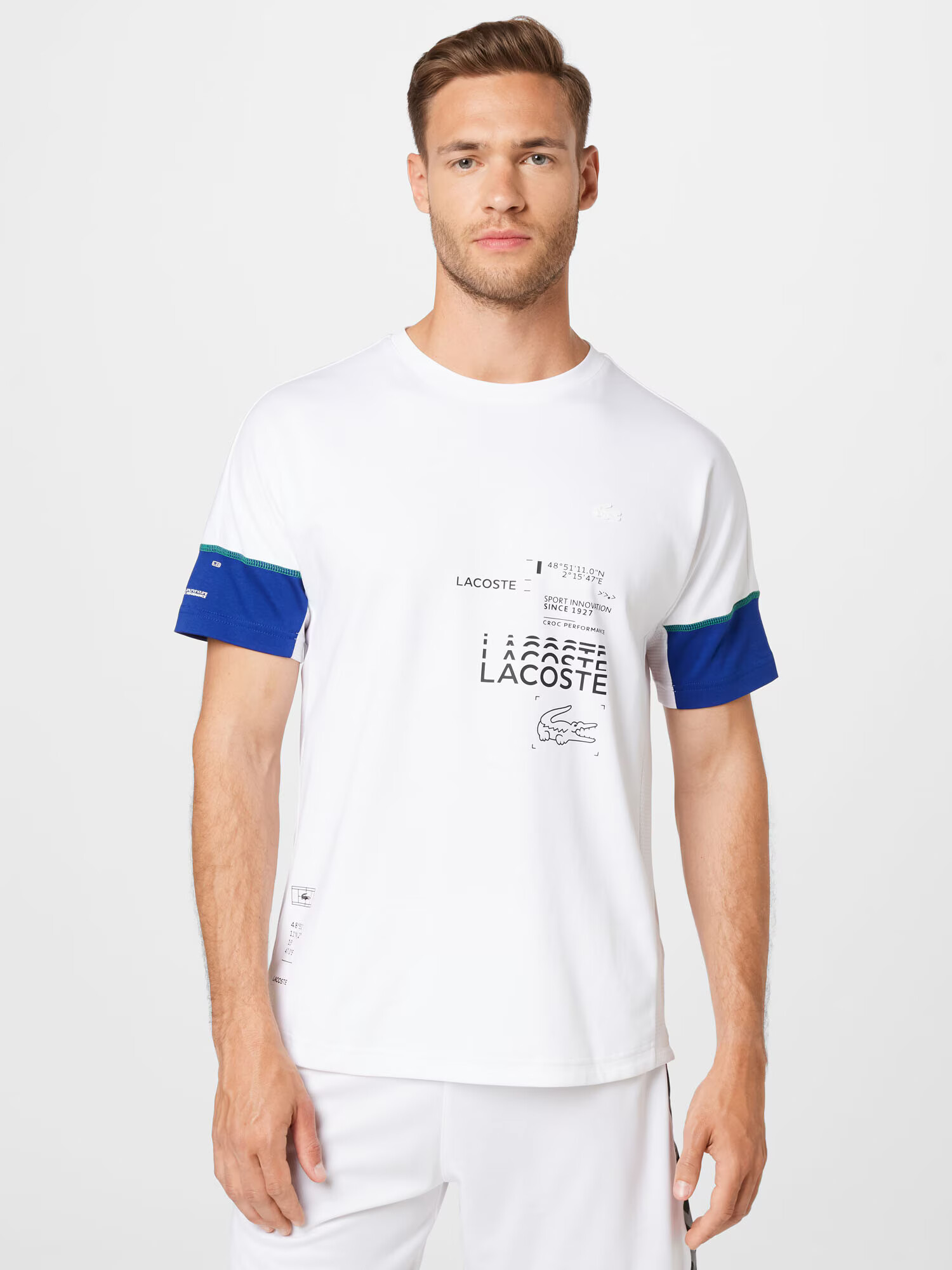 Lacoste Sport Tricou funcțional albastru / negru / alb - Pled.ro