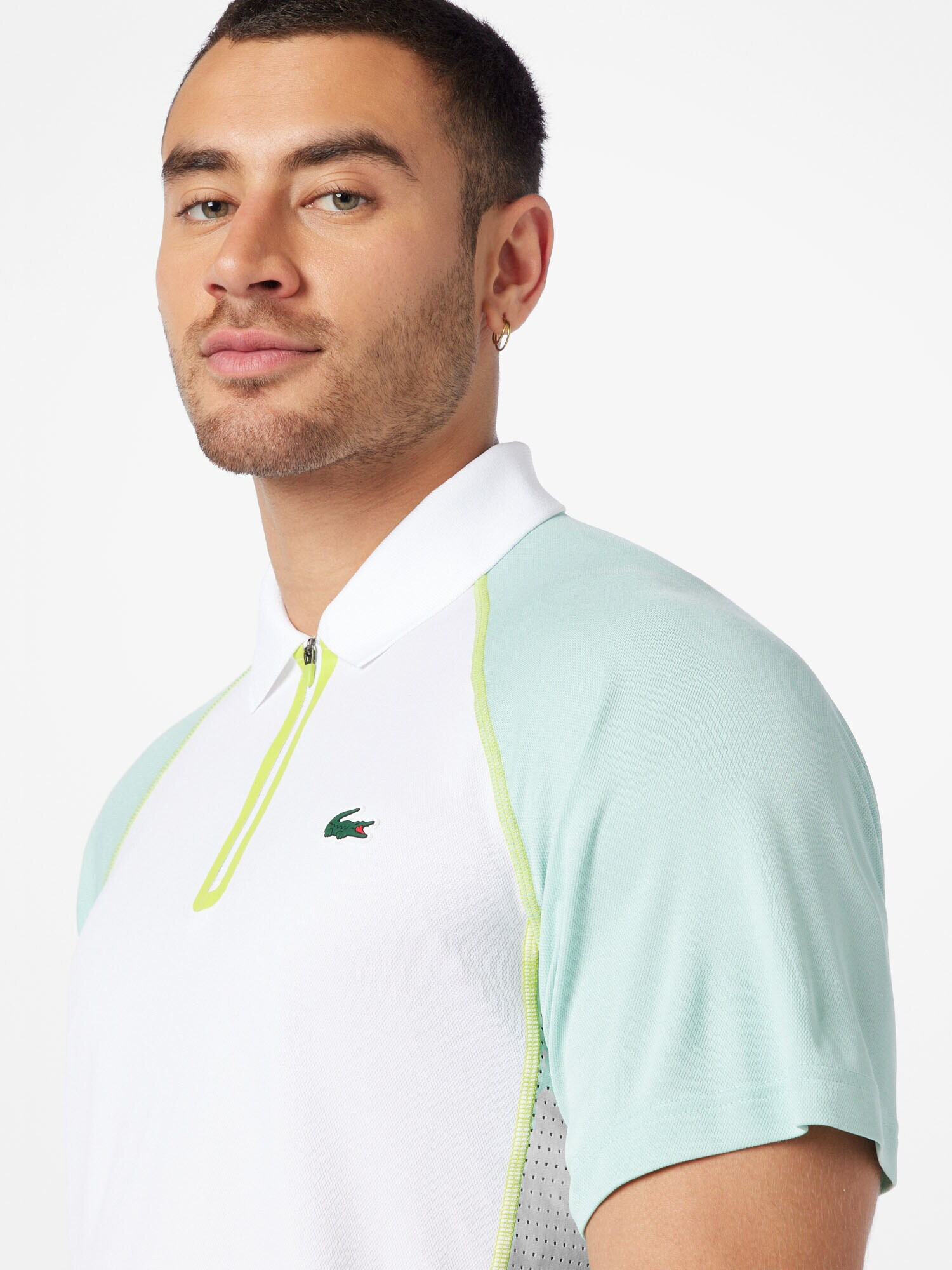 Lacoste Sport Tricou funcțional verde mentă / alb - Pled.ro