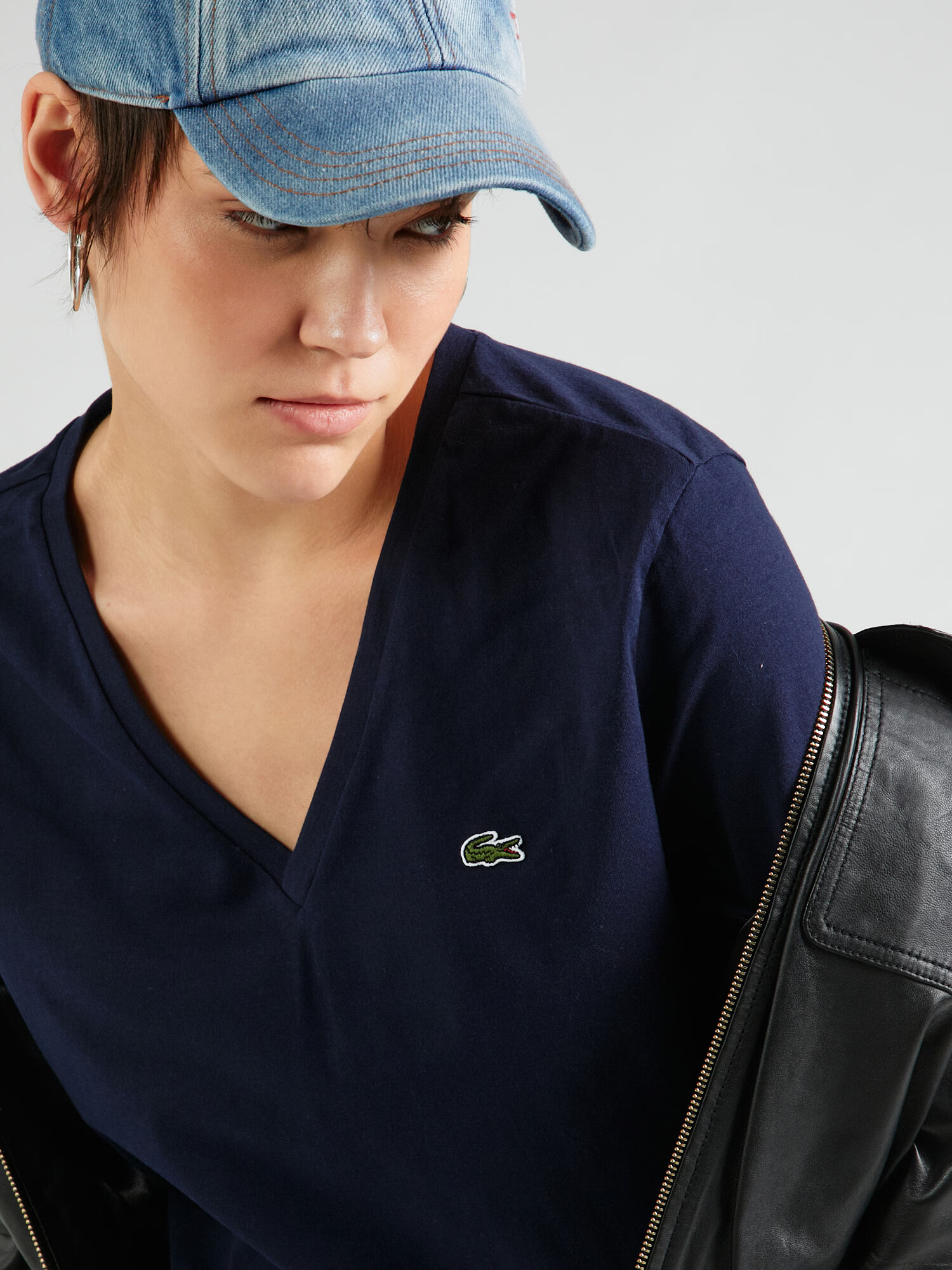 LACOSTE Tricou albastru închis - Pled.ro