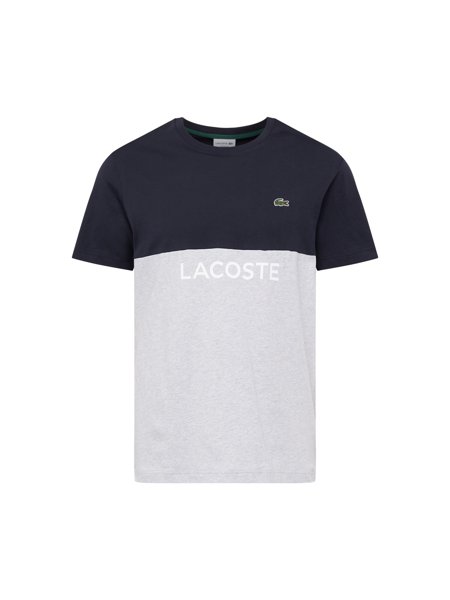 LACOSTE Tricou bleumarin / gri deschis / verde / alb - Pled.ro