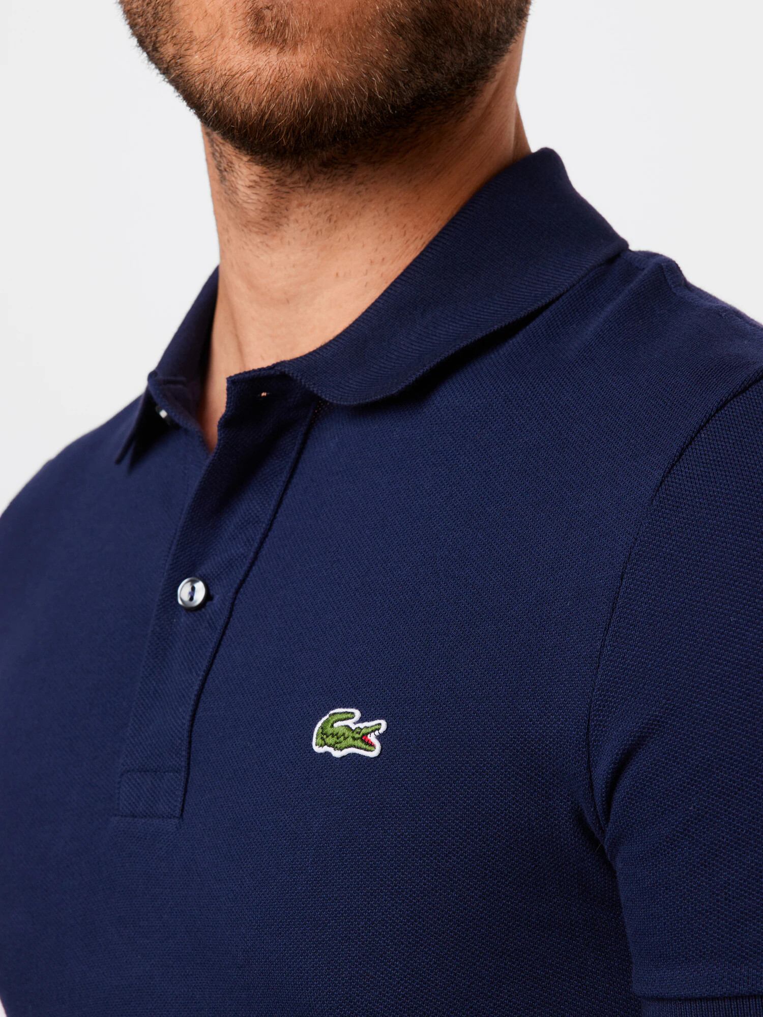 LACOSTE Tricou albastru marin / verde / alb - Pled.ro