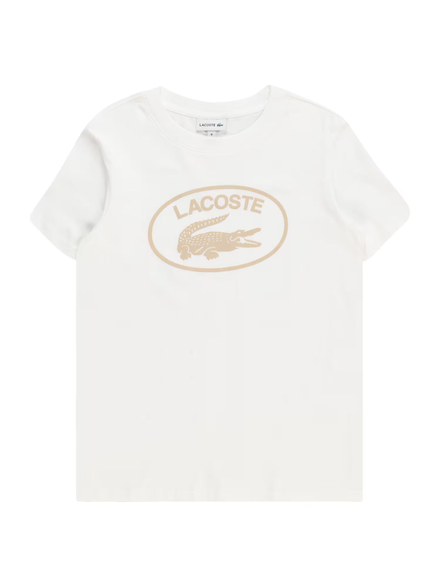 LACOSTE Tricou bej închis / alb - Pled.ro