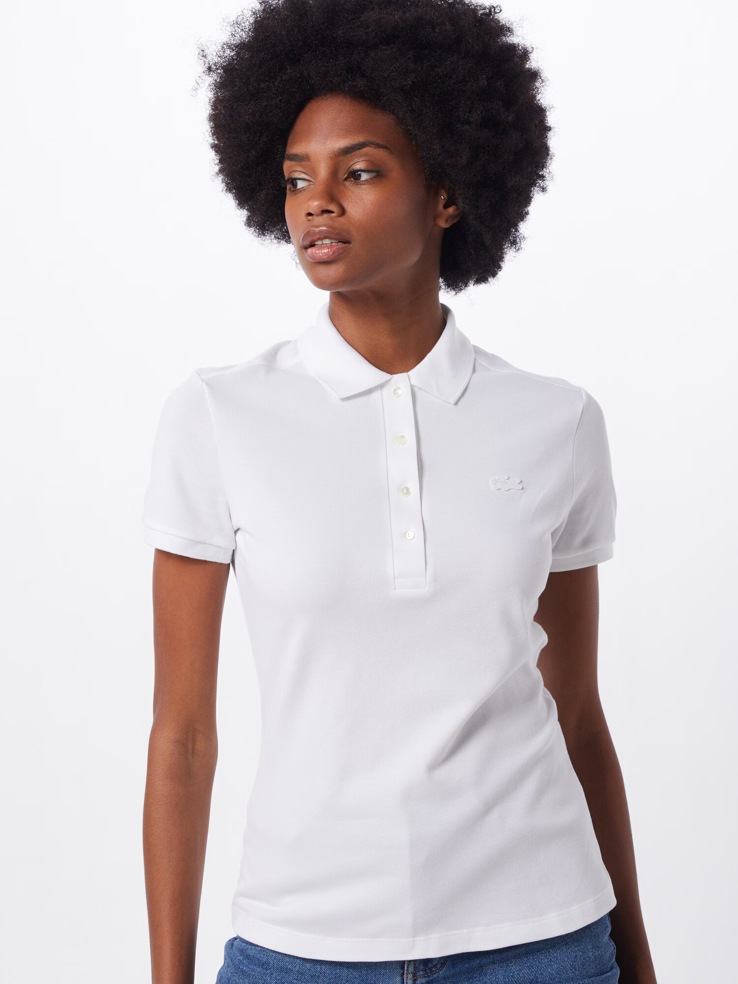 LACOSTE Tricou 'Chemise' alb - Pled.ro