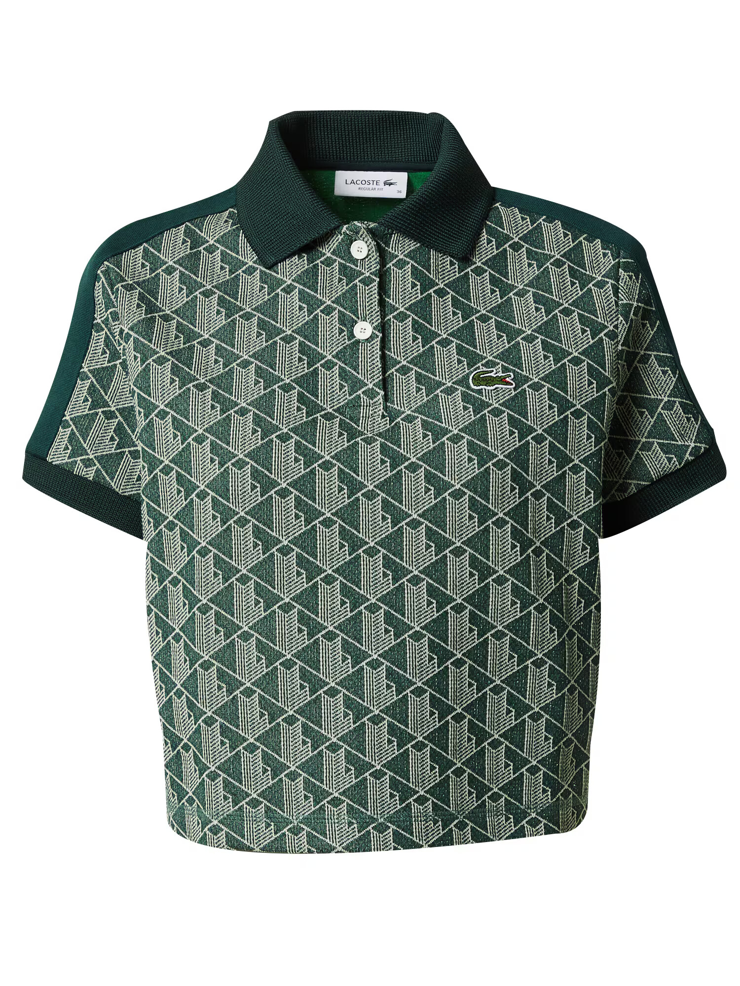 LACOSTE Tricou crem / verde - Pled.ro