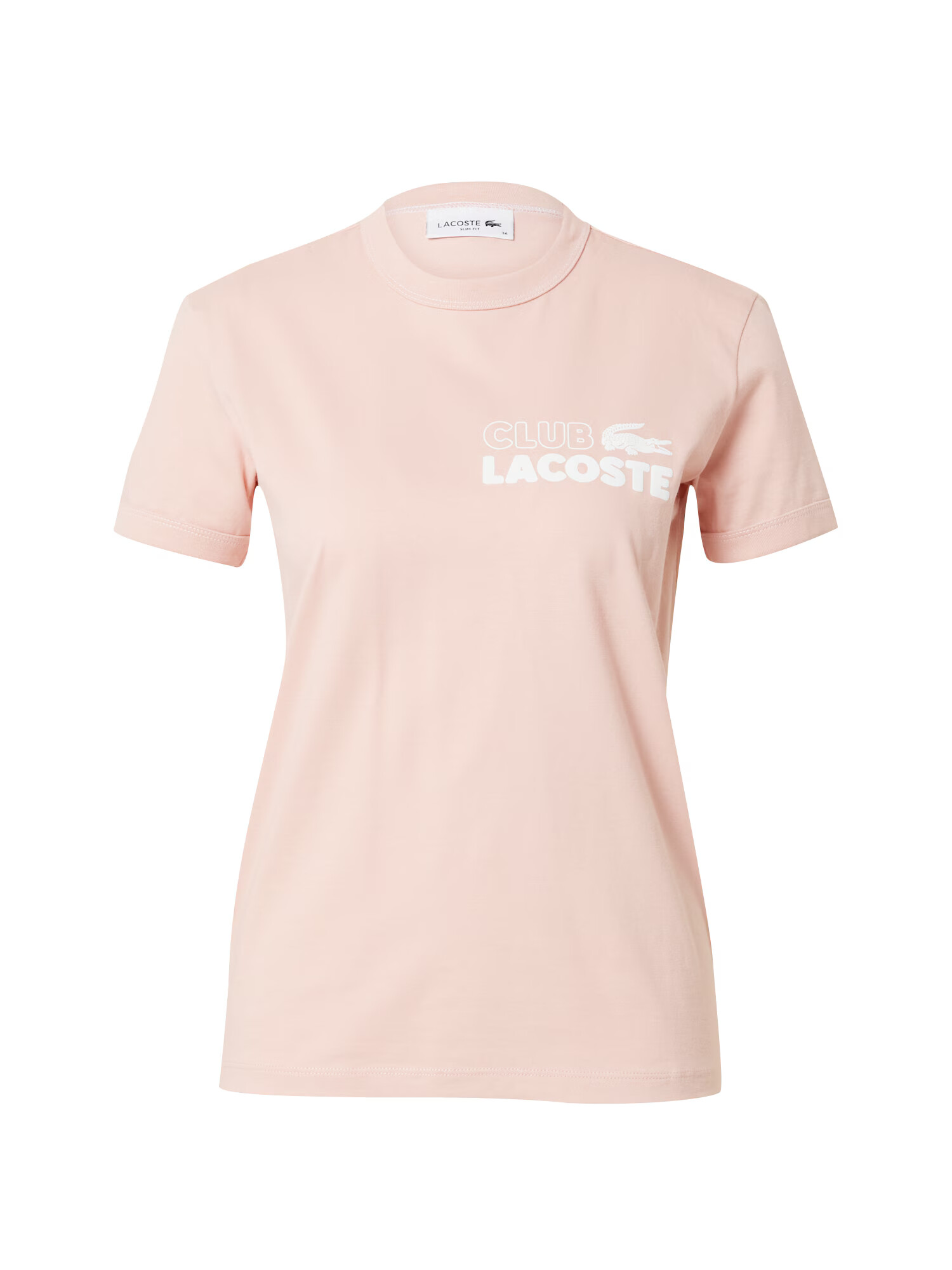 LACOSTE Tricou roz pastel / alb - Pled.ro