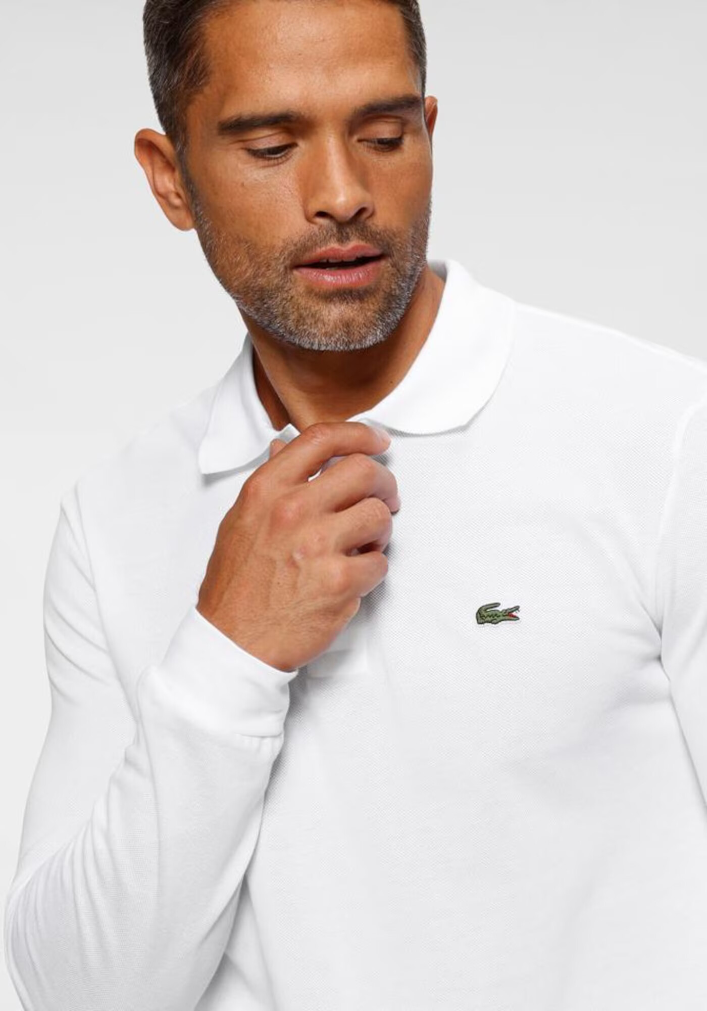 LACOSTE Tricou verde / alb - Pled.ro