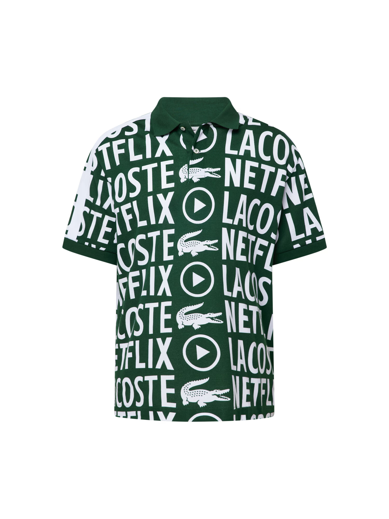 LACOSTE Tricou verde / alb - Pled.ro