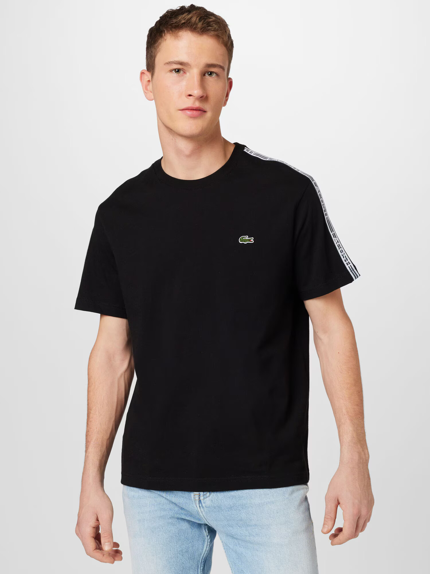 LACOSTE Tricou verde / negru / alb - Pled.ro