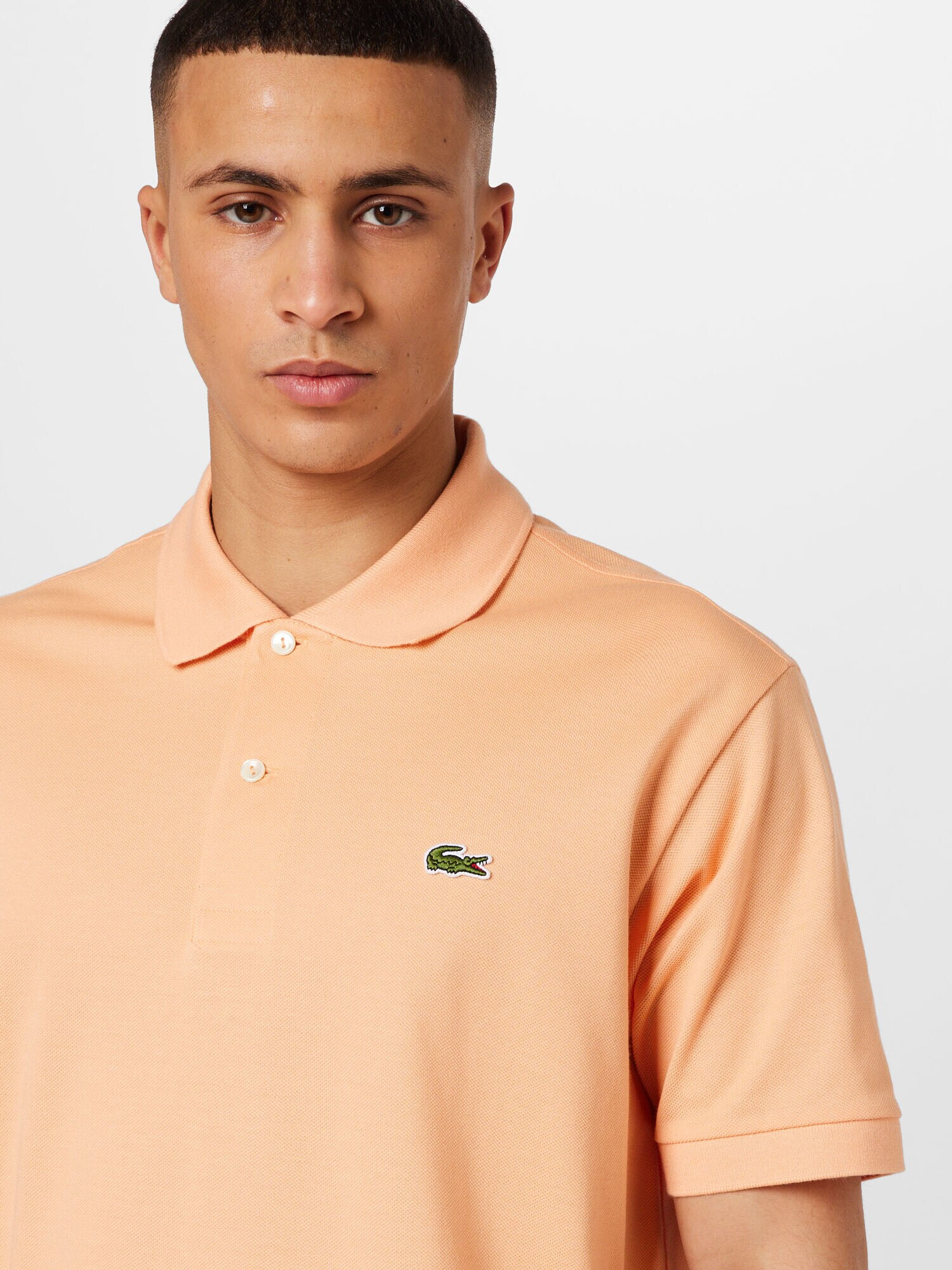 LACOSTE Tricou verde / portocaliu caisă - Pled.ro