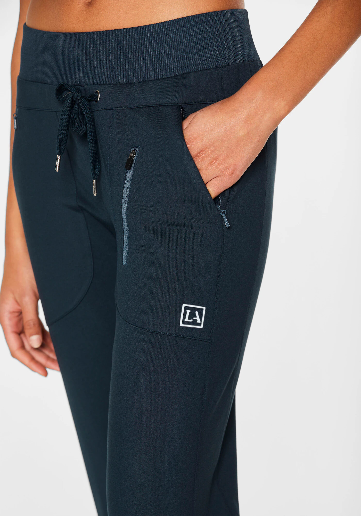 LASCANA ACTIVE Pantaloni sport bleumarin / alb - Pled.ro