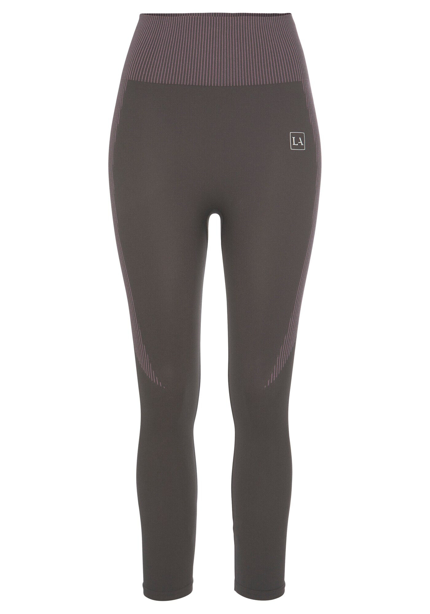 LASCANA ACTIVE Pantaloni sport gri metalic / mov pastel / alb - Pled.ro