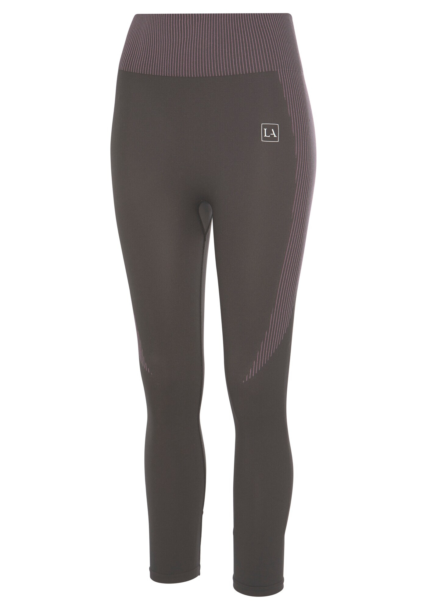 LASCANA ACTIVE Pantaloni sport gri metalic / mov pastel / alb - Pled.ro