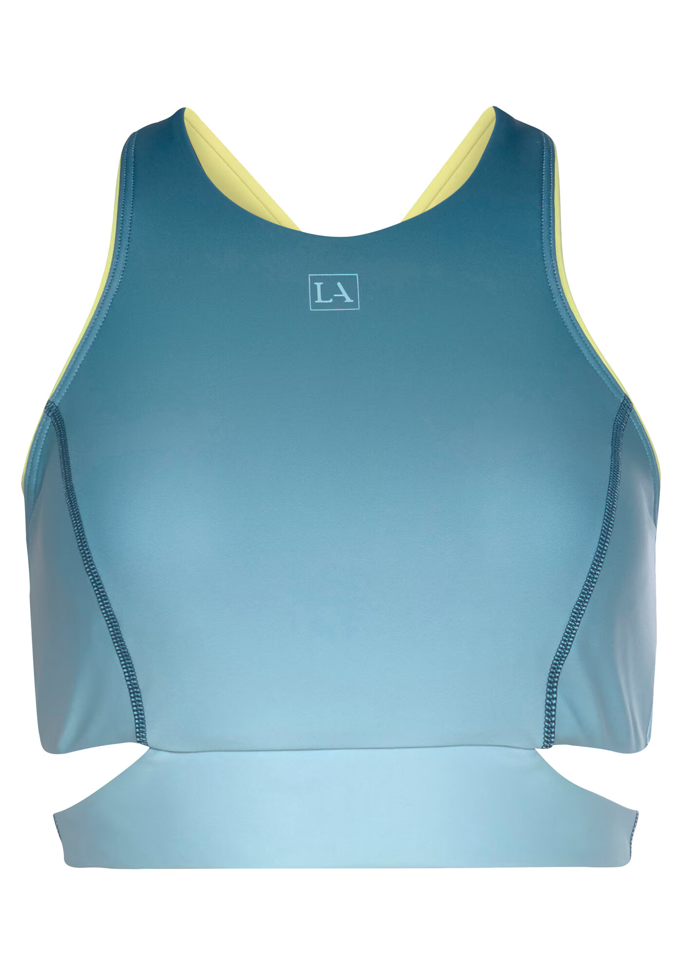 LASCANA ACTIVE Sport top albastru / galben deschis - Pled.ro