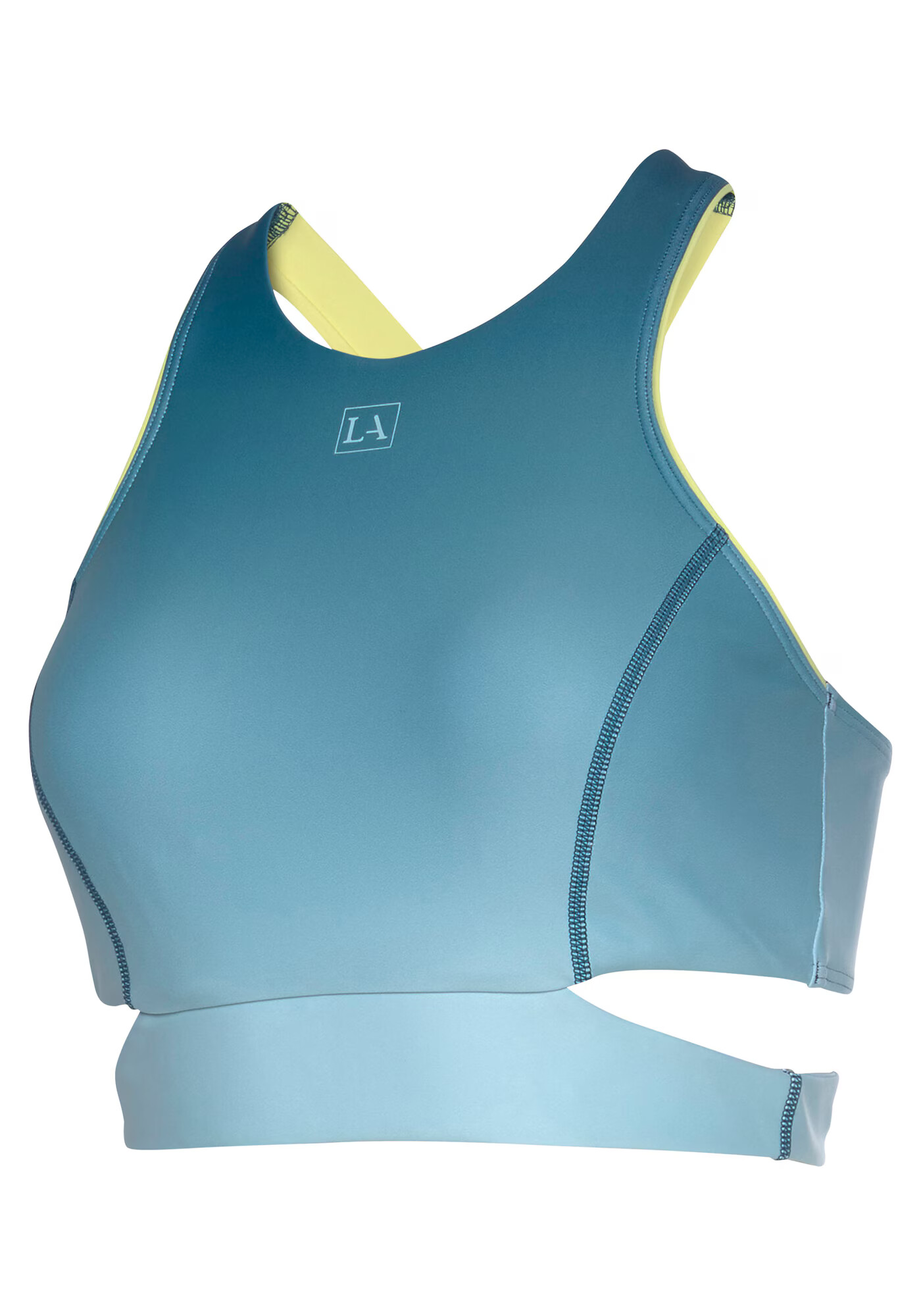 LASCANA ACTIVE Sport top albastru / galben deschis - Pled.ro