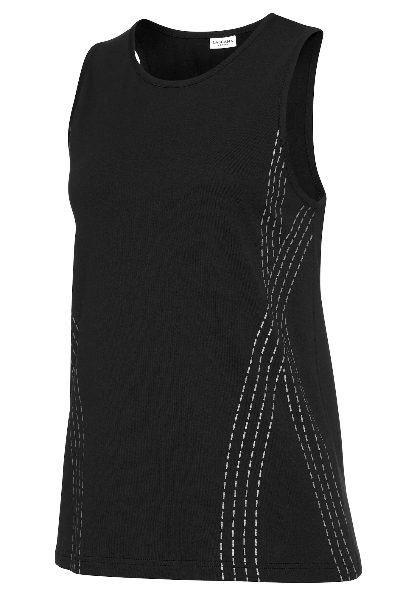 LASCANA ACTIVE Sport top negru / alb - Pled.ro