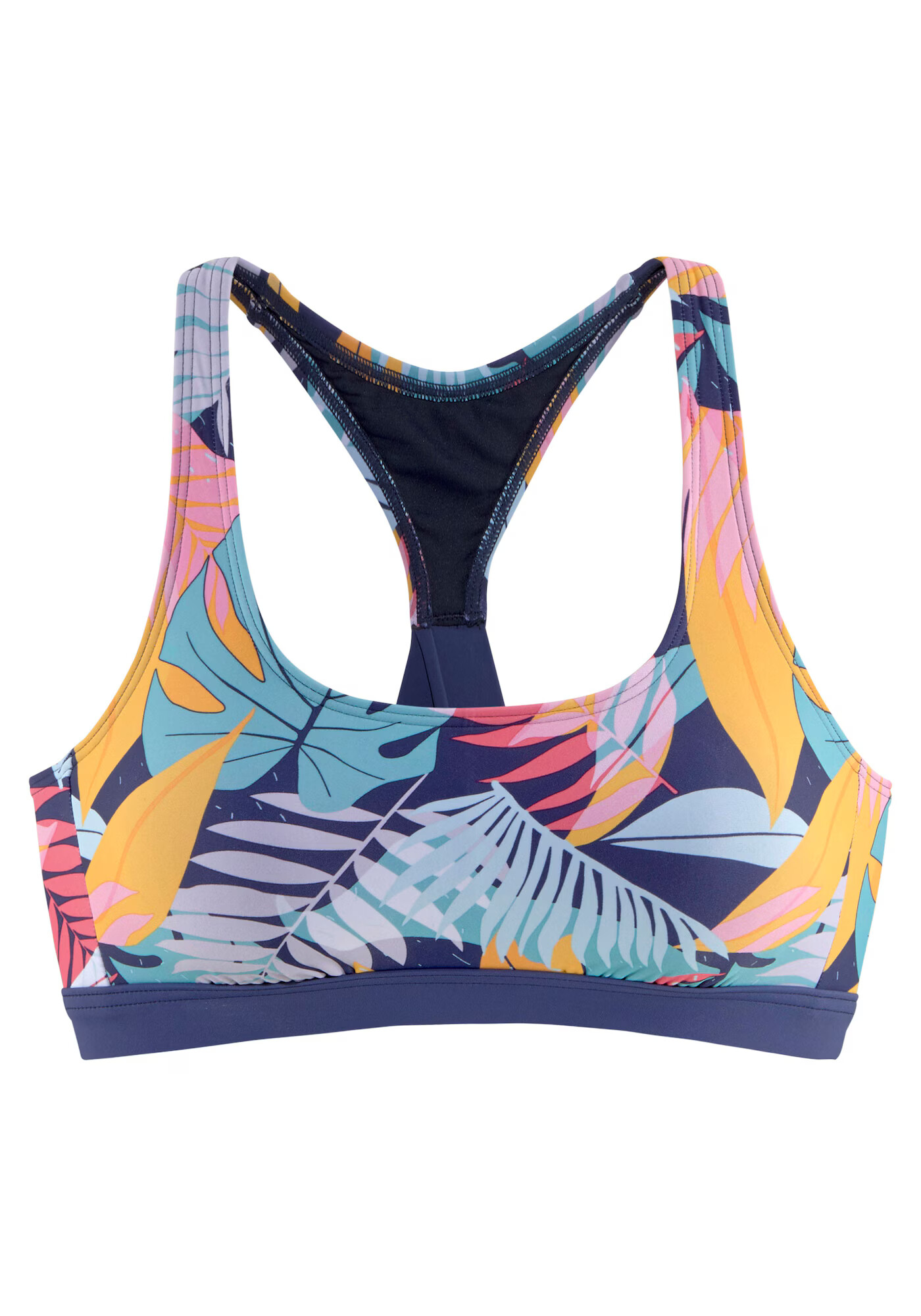 LASCANA ACTIVE Sutien de costum de baie sport indigo / albastru deschis / galben / roz deschis - Pled.ro