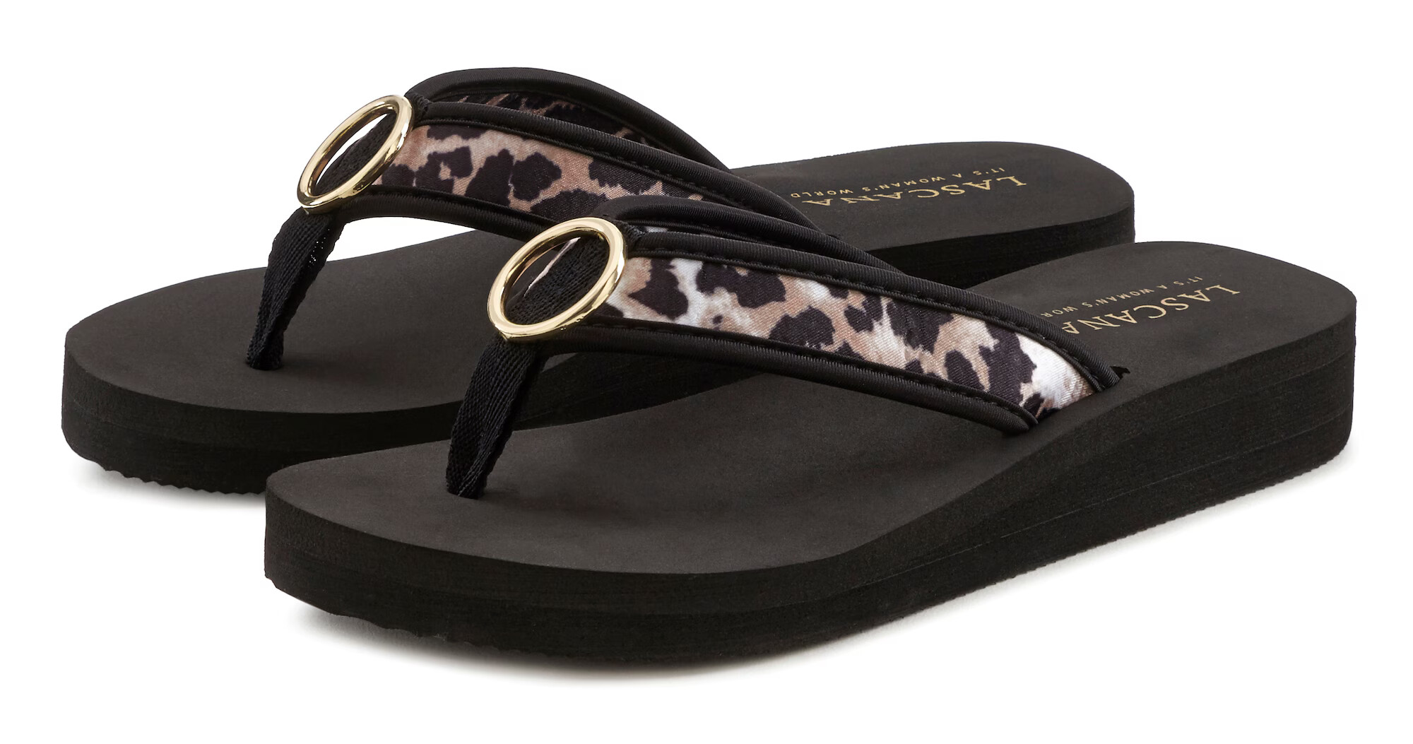 LASCANA Flip-flops bej / negru - Pled.ro