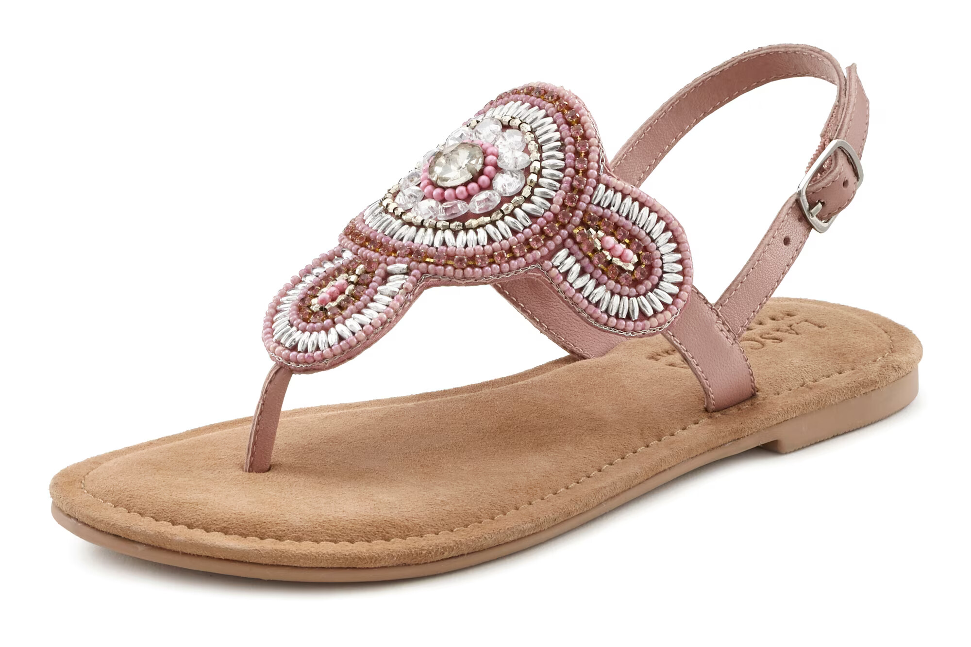 LASCANA Flip-flops maro deschis / fucsia / roz pal / argintiu - Pled.ro